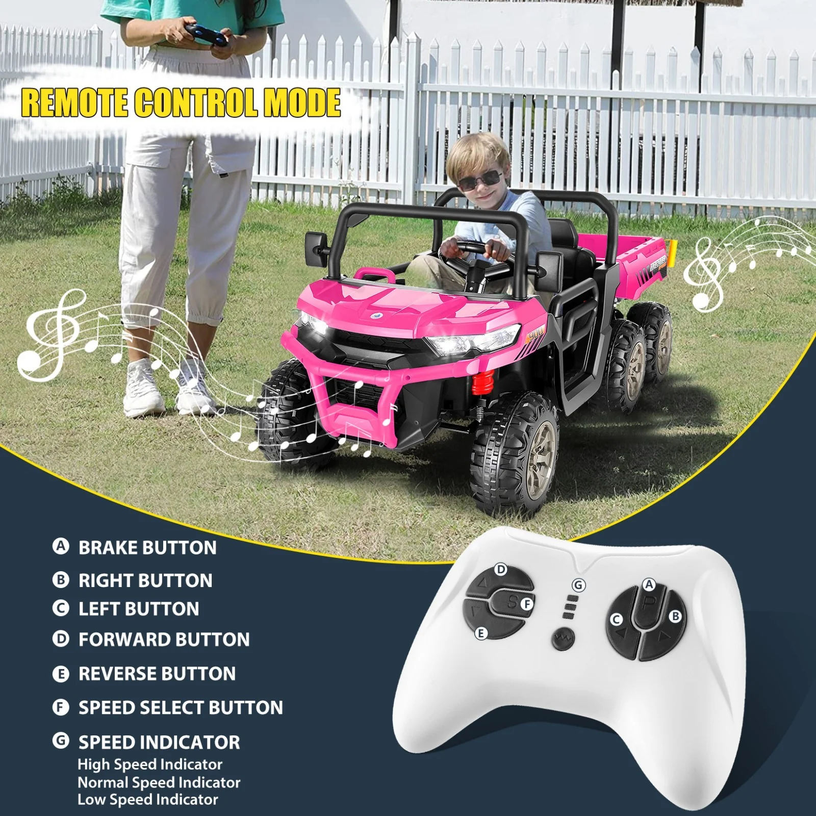 24V Electric Kids 2-Seater Ride-On Dump Truck with 6 Wheels and 3 Speeds - Image 7