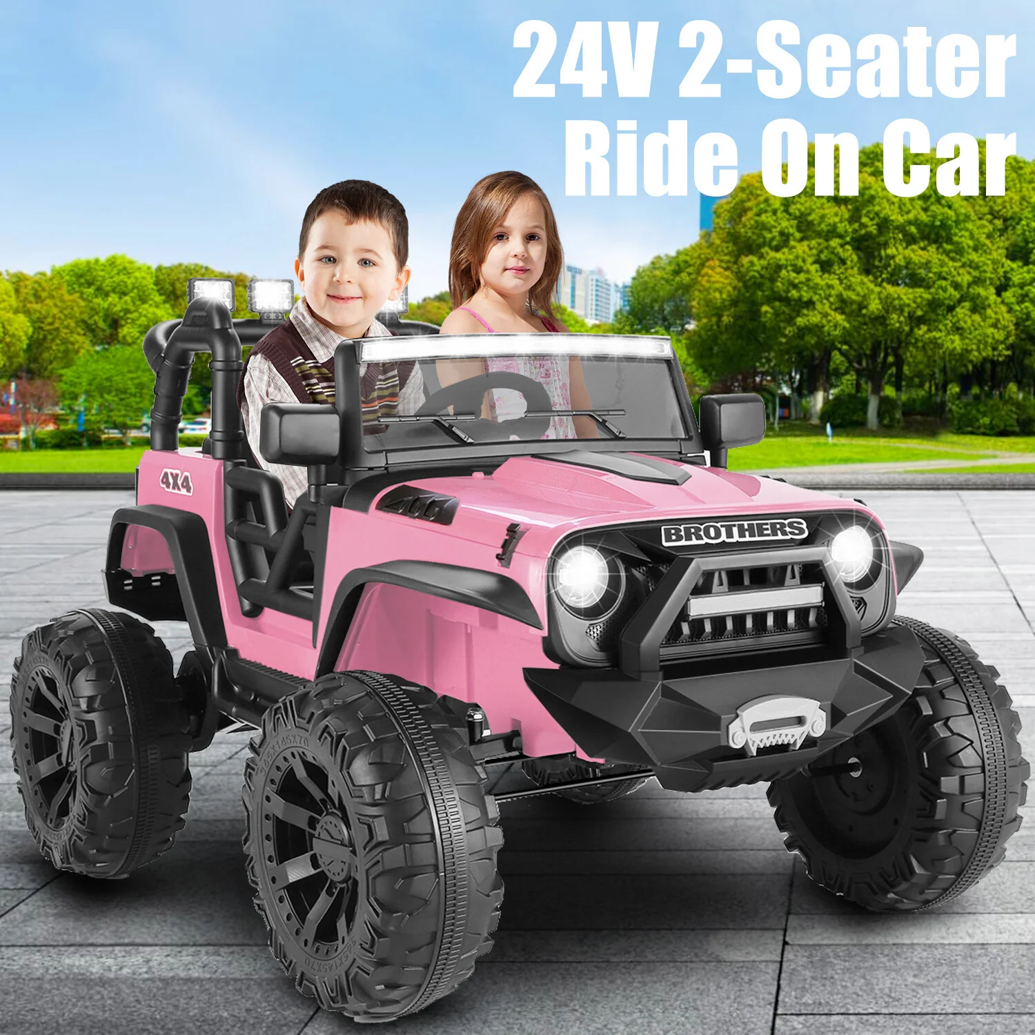 24V Electric Kids Ride-On Jeep Truck with 400W Motor, 2-Seater, LED Lights, and Music - Image 20