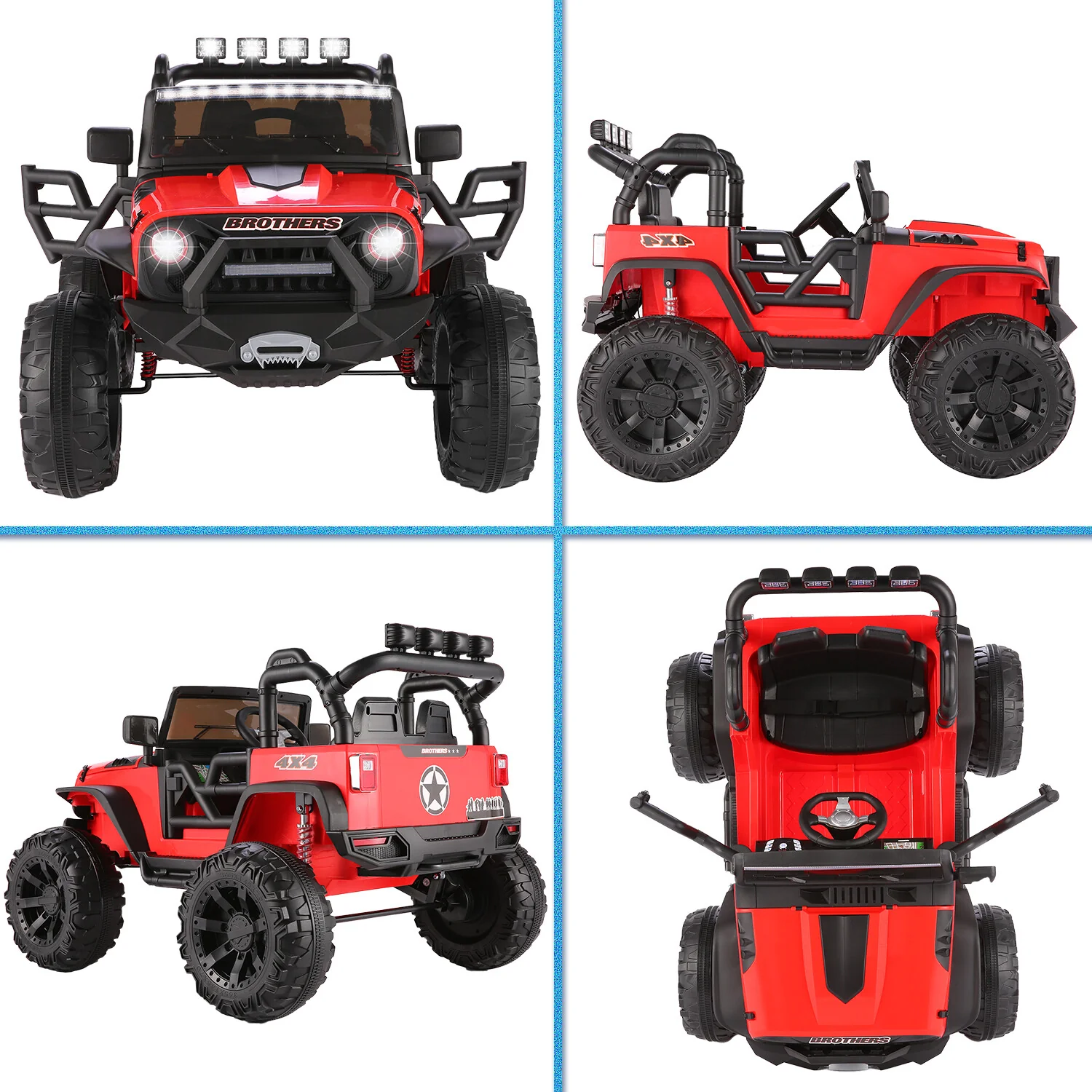 24V Electric Kids Ride-On Jeep Truck with 400W Motor, 2-Seater, LED Lights, and Music - Image 9