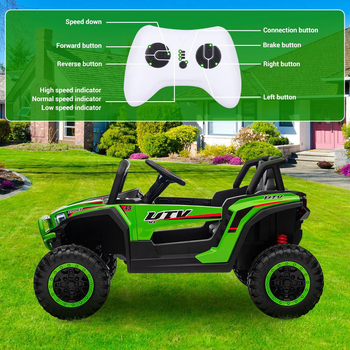 24V Kids Electric Ride-On Jeep Truck Toy with Remote Control - Image 25