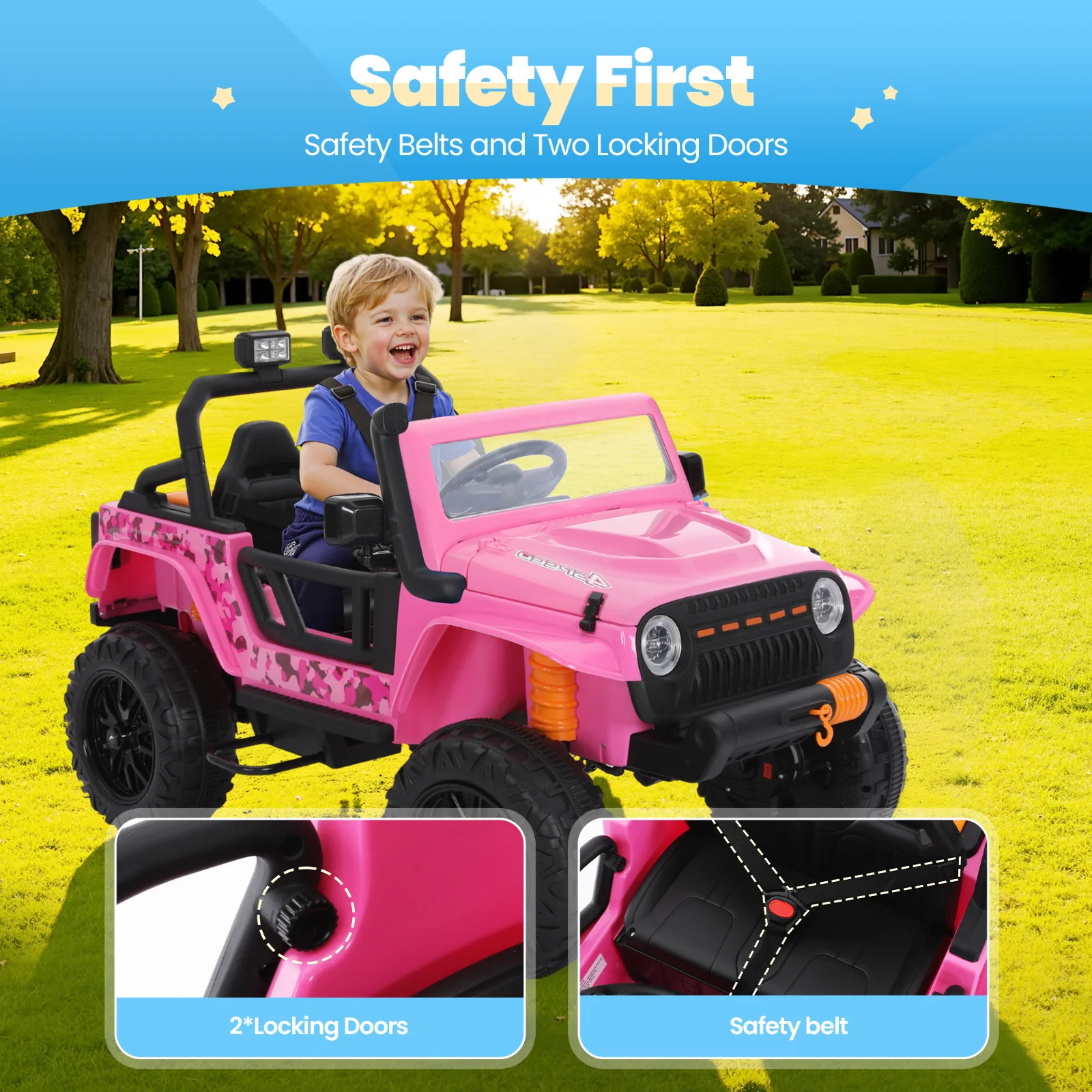 24V Electric Kids Ride-On Jeep 4-Wheeler Off-Road Car with Remote Control - Image 4