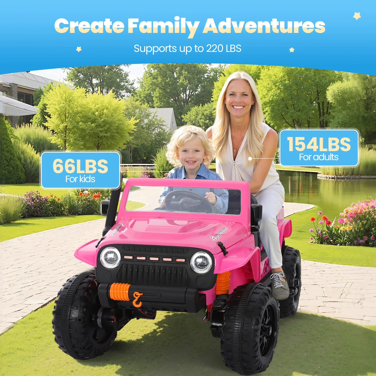 24V Electric Kids Ride-On Jeep 4-Wheeler Off-Road Car with Remote Control - Image 5