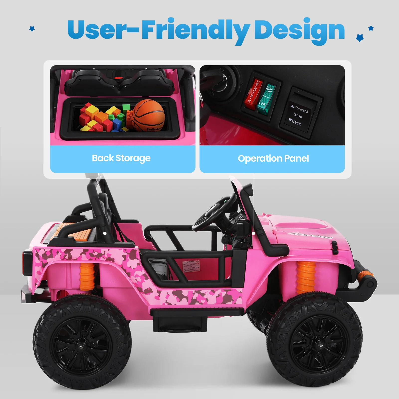 24V Electric Kids Ride-On Jeep 4-Wheeler Off-Road Car with Remote Control - Image 6