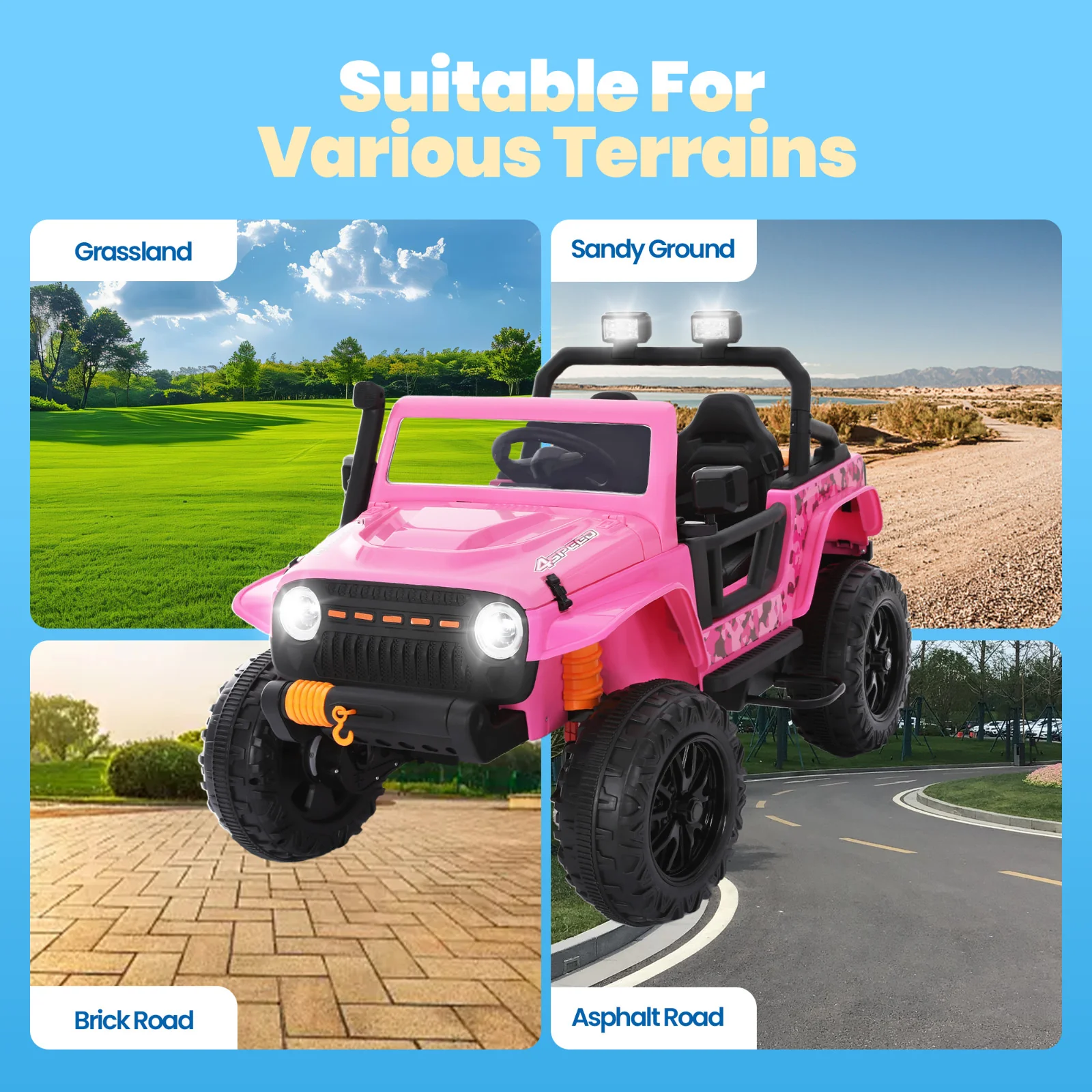 24V Electric Kids Ride-On Jeep 4-Wheeler Off-Road Car with Remote Control - Image 8