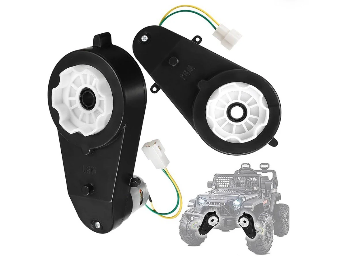 24V 30000RPM Electric Motor Gearbox Set for Kids Ride-On Car - 2 Pieces