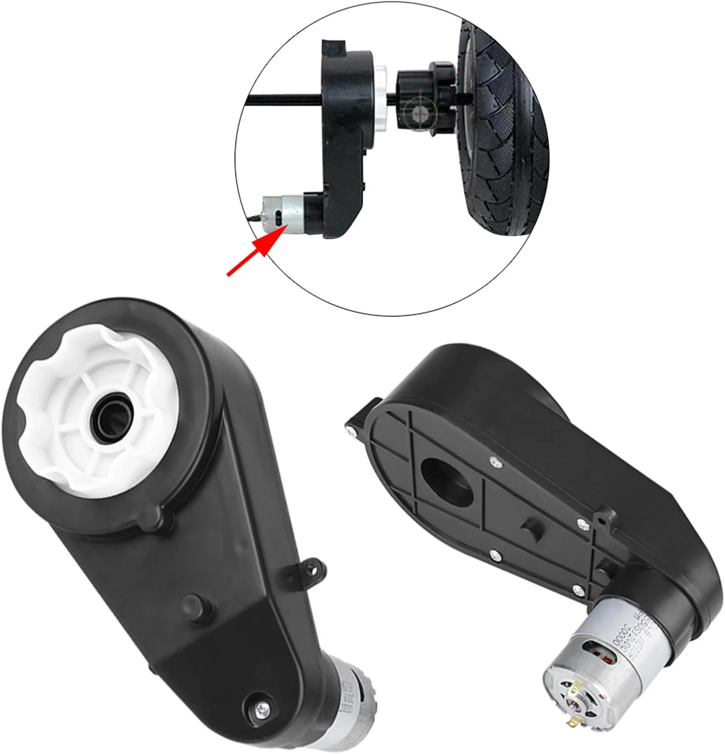 24V 40000RPM Electric Motor Gearbox for Kids Ride-On Car – 2 Pieces - Image 4