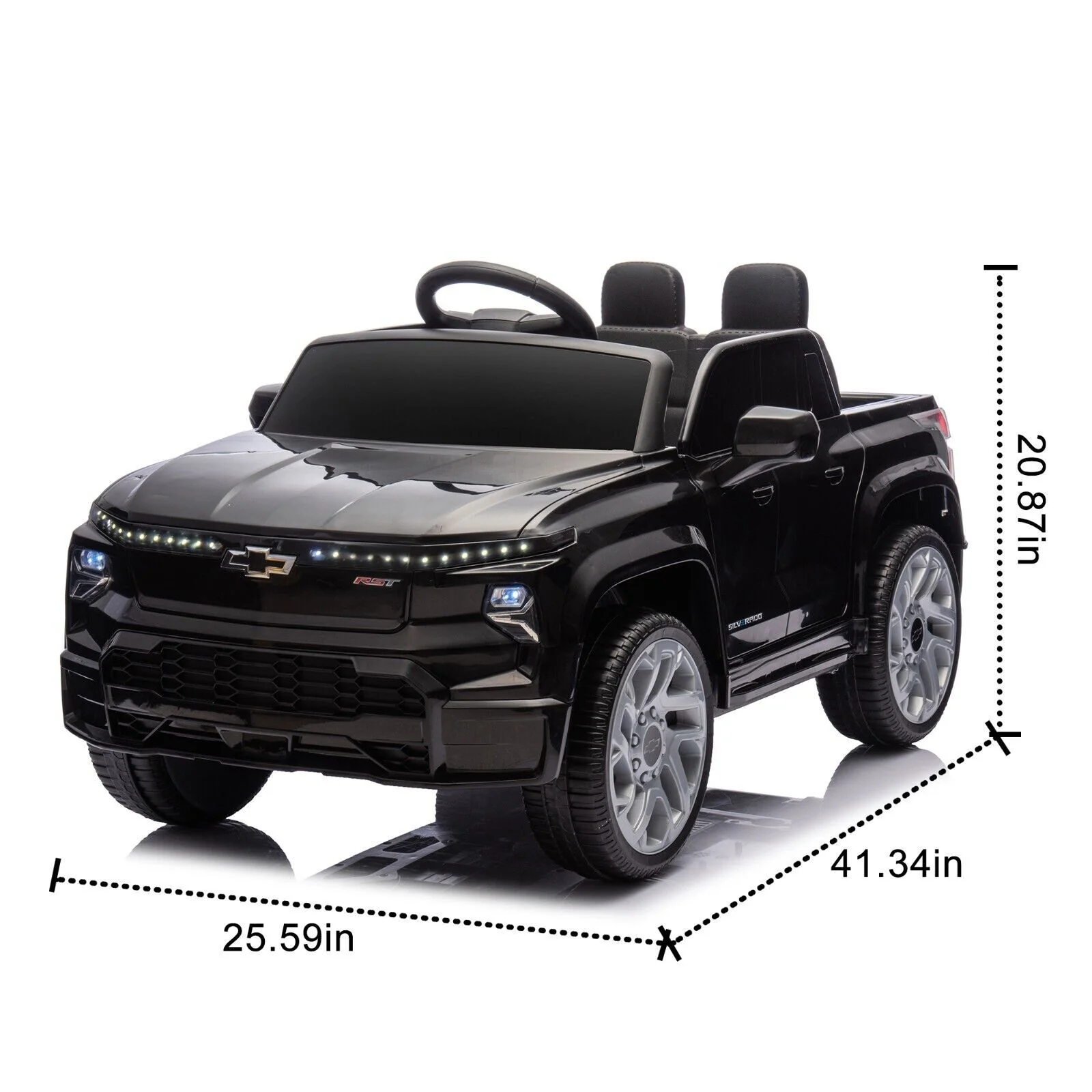 24V Licensed Chevrolet Silverado Electric Ride-On Truck Toy with Remote for Kids - Image 7