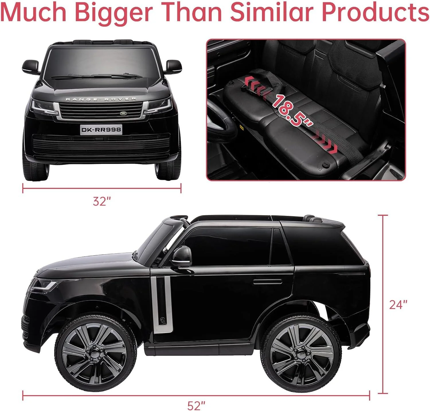 24V Licensed Land Rover 2-Seater Kids Ride-On SUV with Remote Control - Image 3