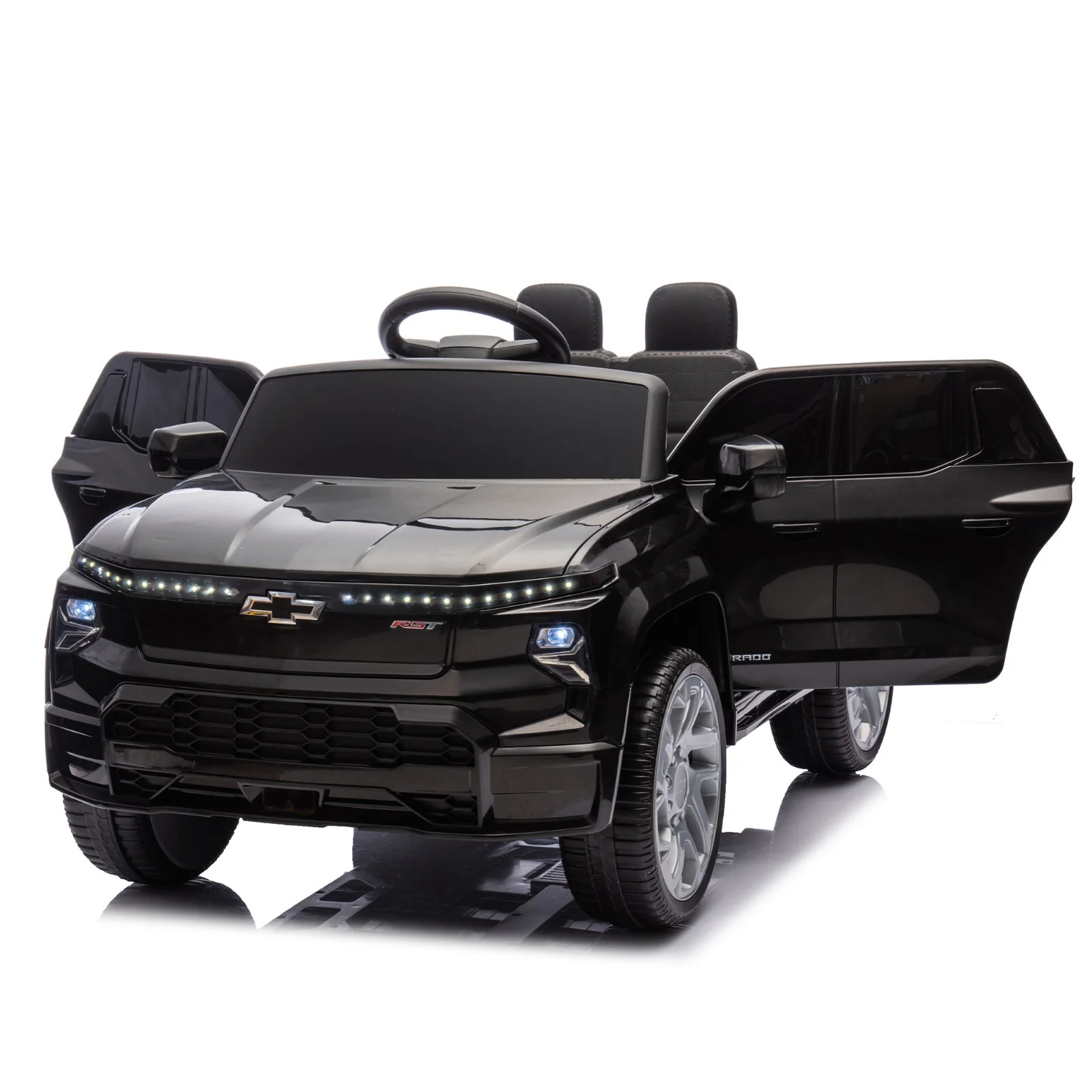 24V Kids Ride-On Truck with Remote Control Licensed Chevrolet Silverado - Image 6