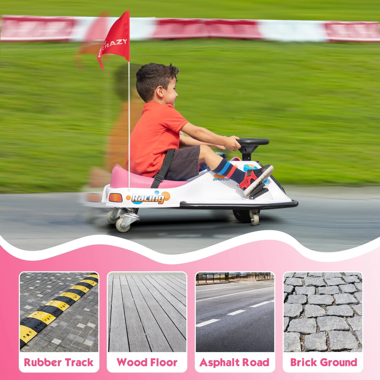 24V Electric Kids Ride-On Drift Go-Kart Battery-Powered Vehicle Available in 3 Colors - Image 7