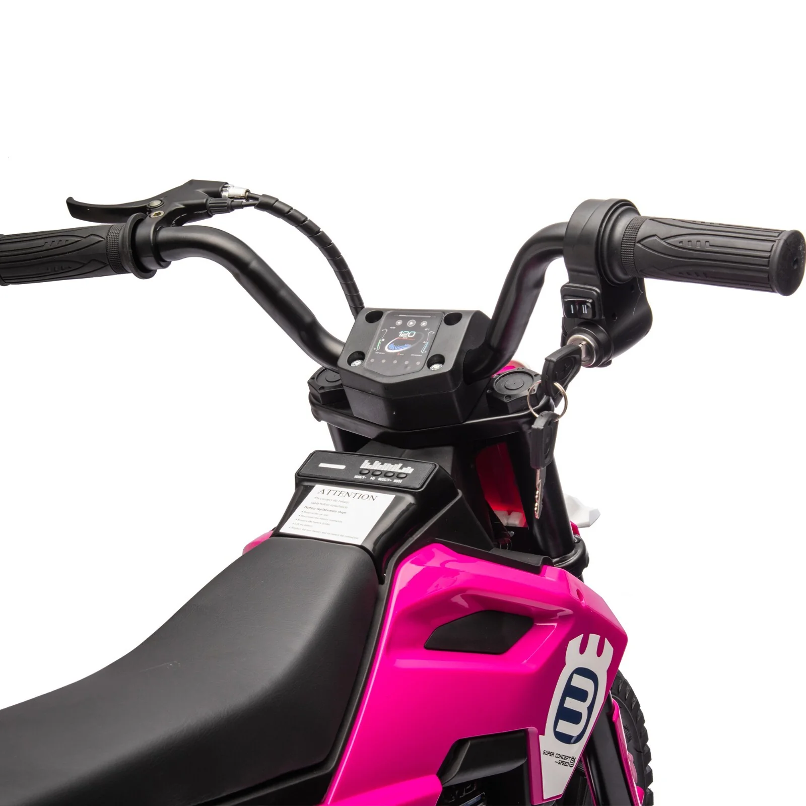24V Pink Kids Electric Motocross Ride-On Motorcycle with Adjustable Speeds 3 to 9 MPH - Image 15