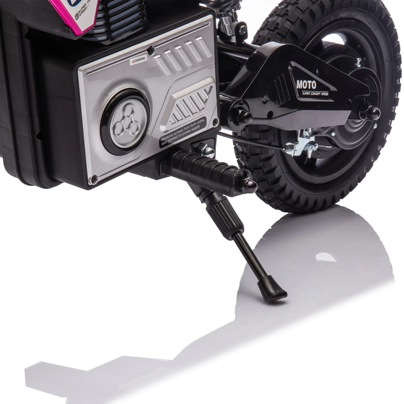 24V Pink Kids Electric Motocross Ride-On Motorcycle with Adjustable Speeds 3 to 9 MPH - Image 20