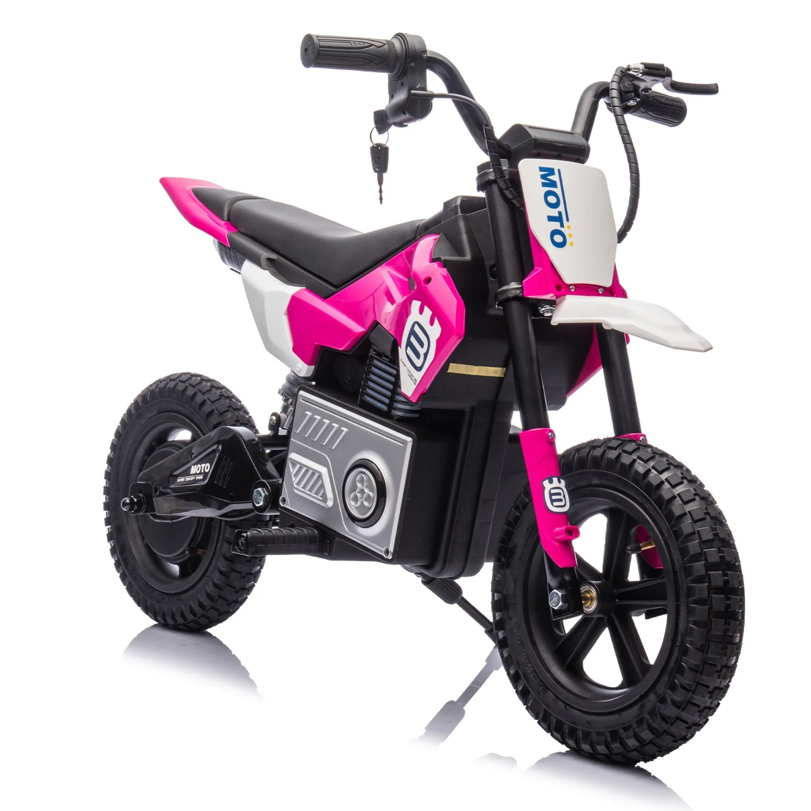 24V Pink Kids Electric Motocross Ride-On Motorcycle with Adjustable Speeds 3 to 9 MPH - Image 4