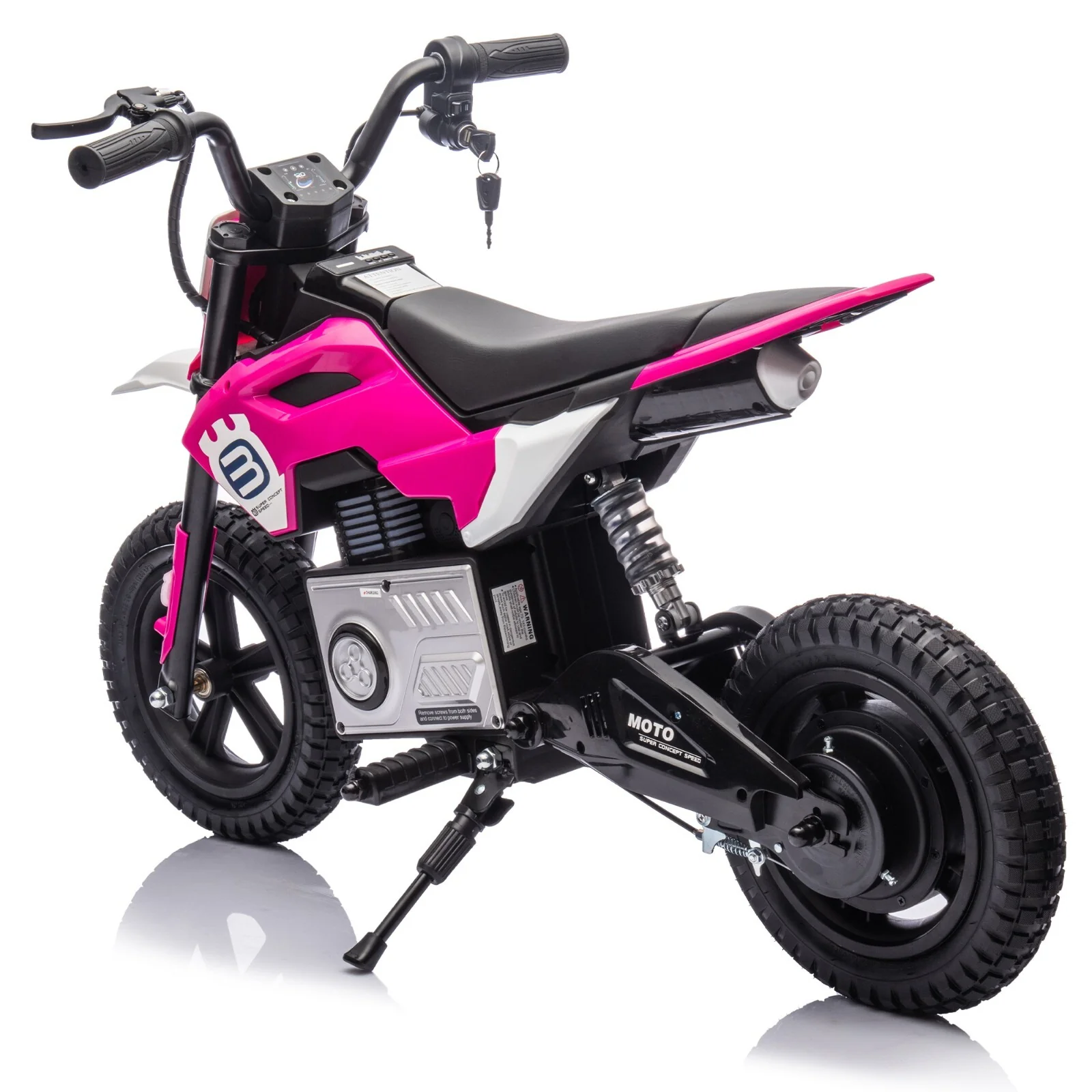 24V Pink Kids Electric Motocross Ride-On Motorcycle with Adjustable Speeds 3 to 9 MPH - Image 9