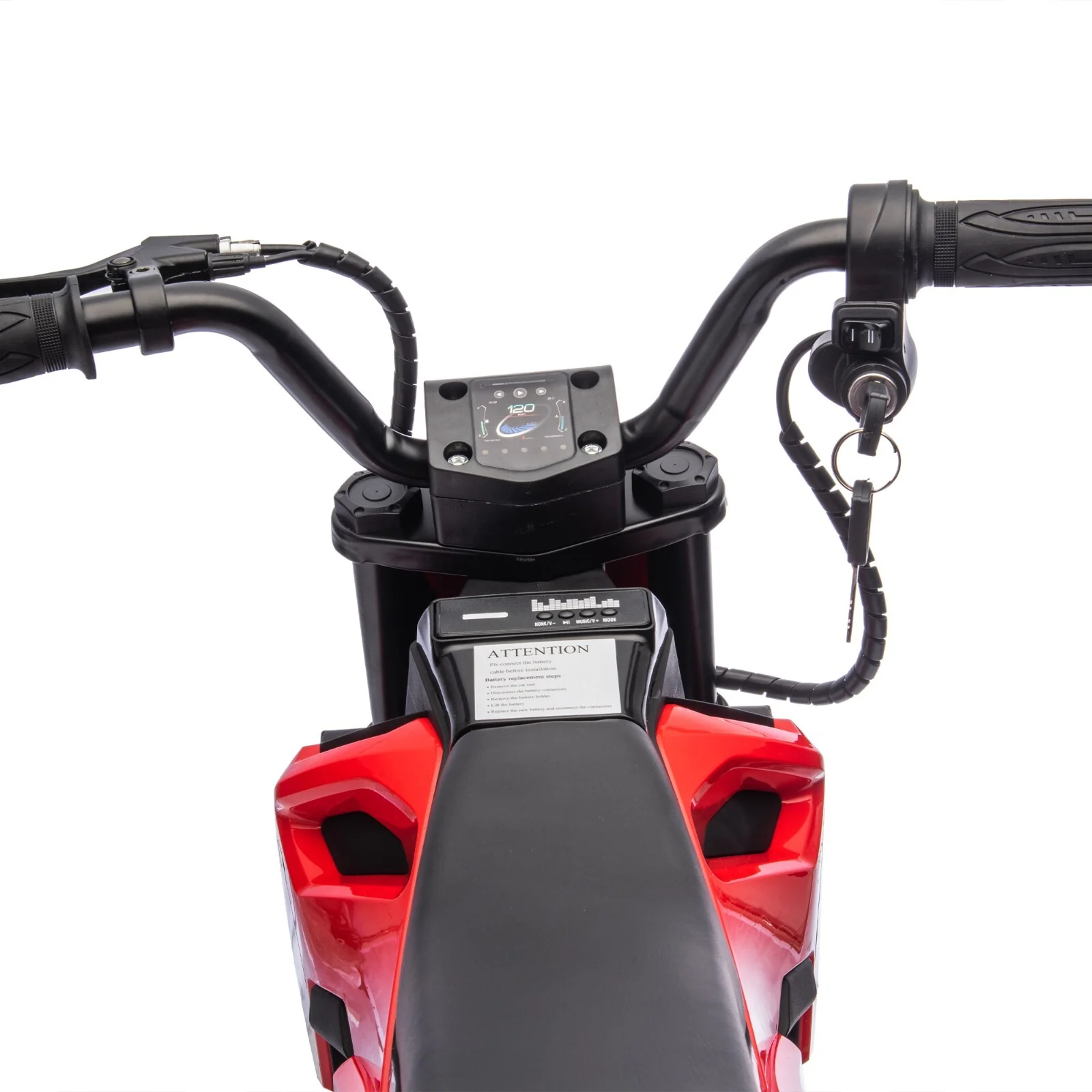 24V Kids Ride-On Electric Motocross Motorcycle Toy Red with Adjustable Speeds 3.1-9.3 MPH - Image 16