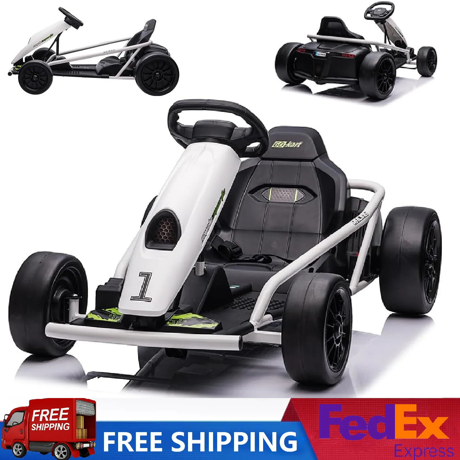 24V Electric Kids Ride-On Go-Kart with 9Ah Battery and Dual 250W Motors