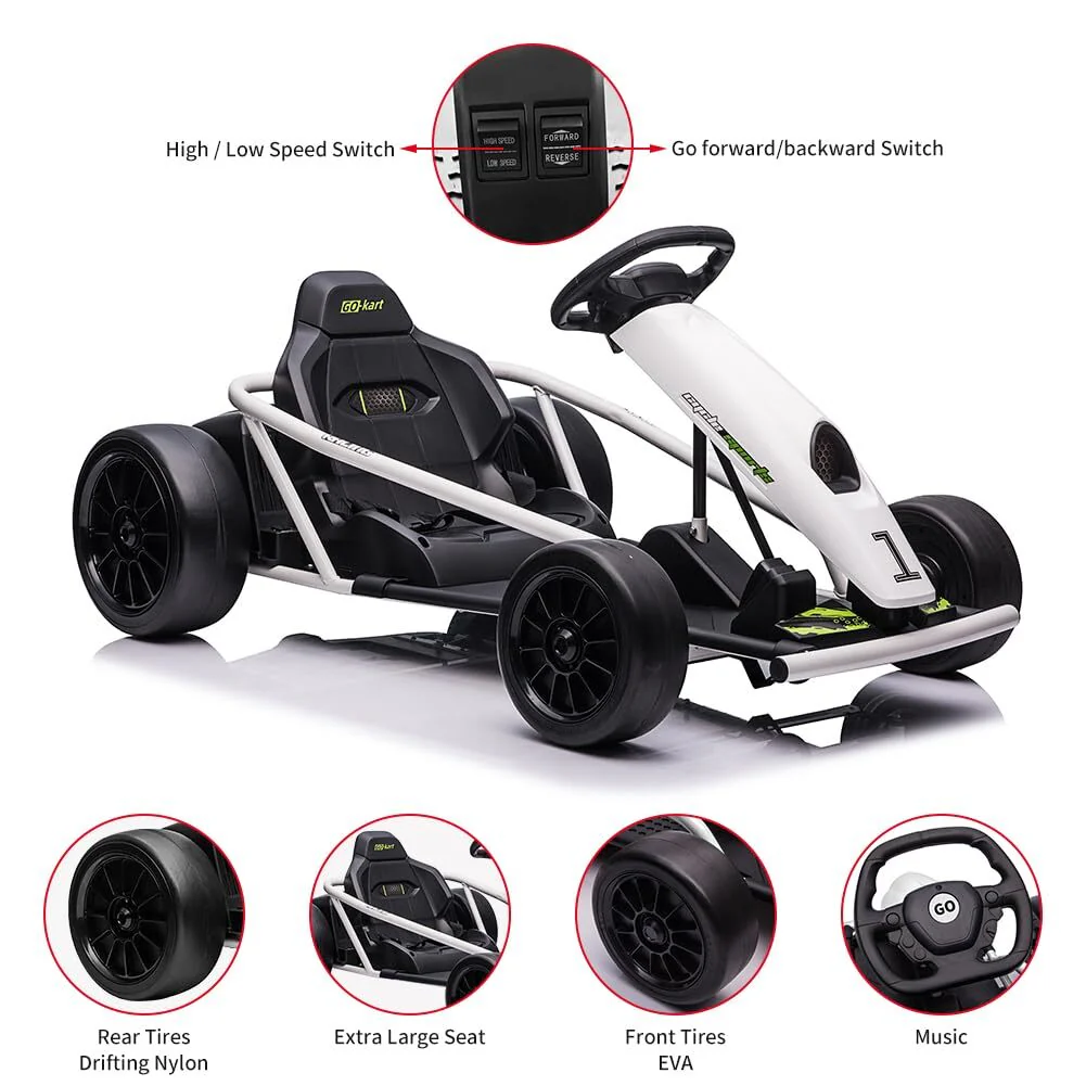 24V Electric Kids Ride-On Go-Kart with 9Ah Battery and Dual 250W Motors - Image 2