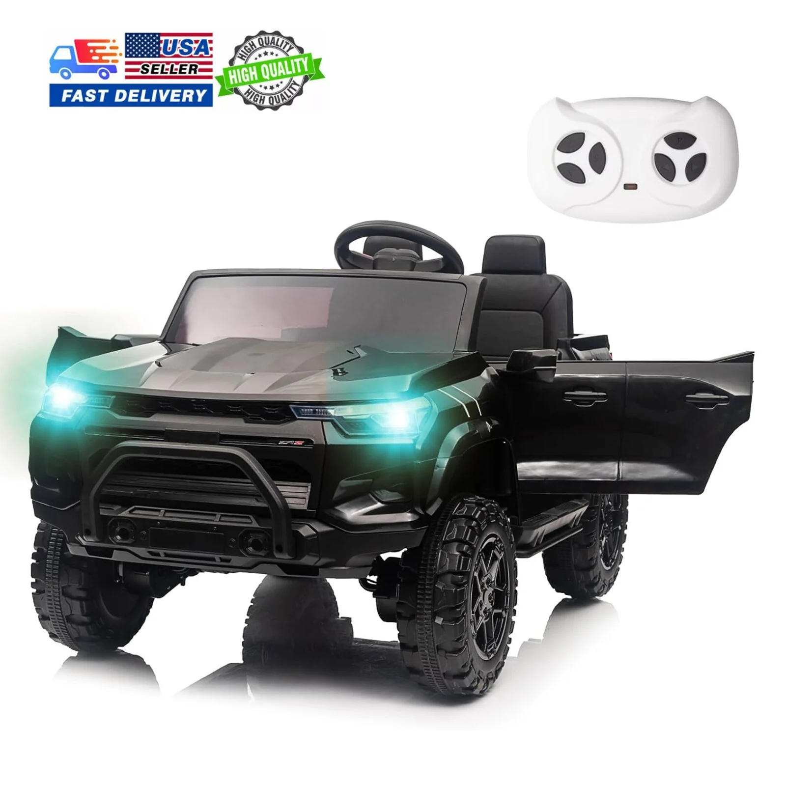 24V Electric 2-Seater Kids Ride-On Pickup Truck with 1100W Motors and Remote Control