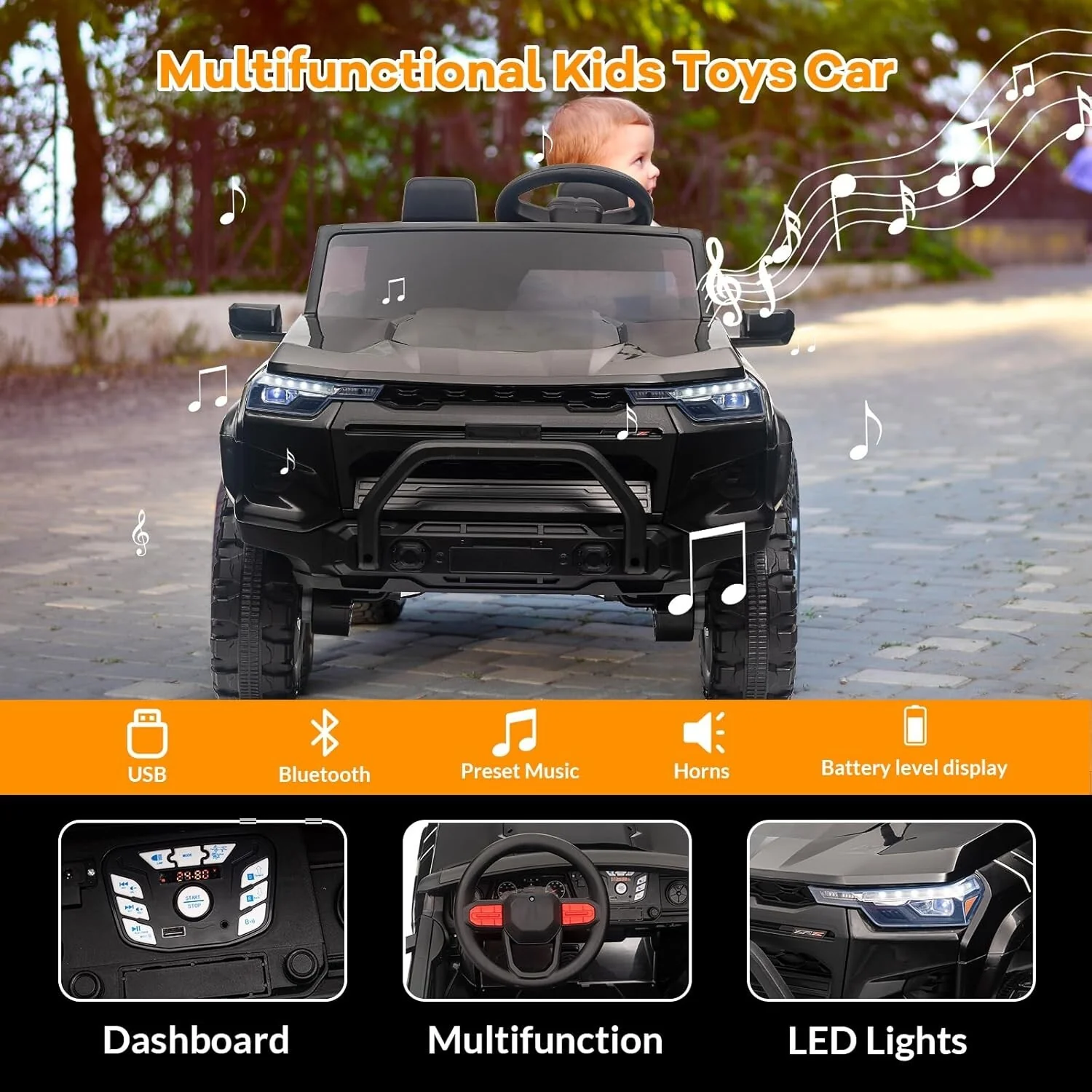 24V Electric 2-Seater Kids Ride-On Pickup Truck with 1100W Motors and Remote Control - Image 6