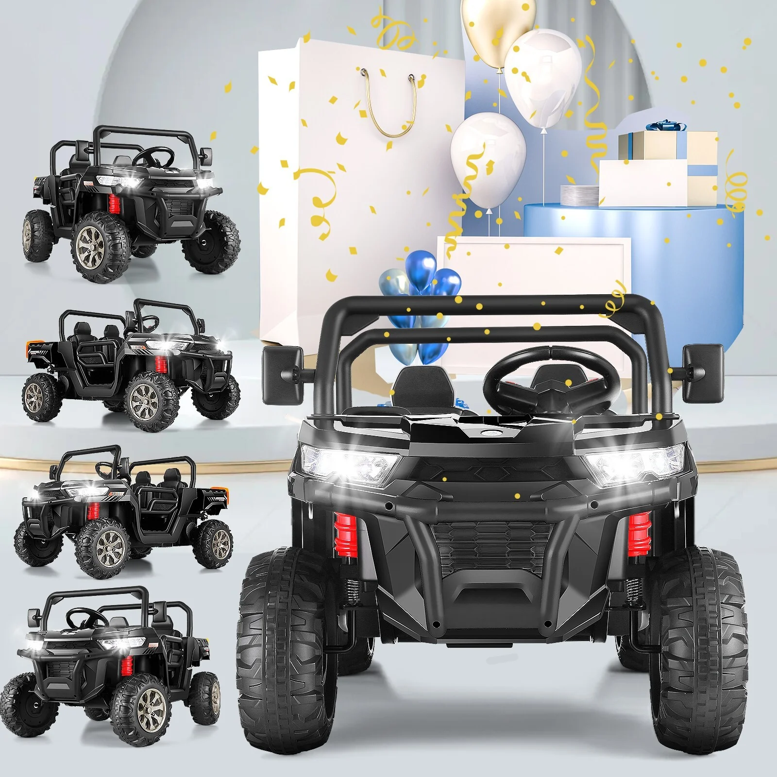 24V Kids 2-Seater Electric Ride-On Dump Truck with Bluetooth and Power Wheels - Image 15
