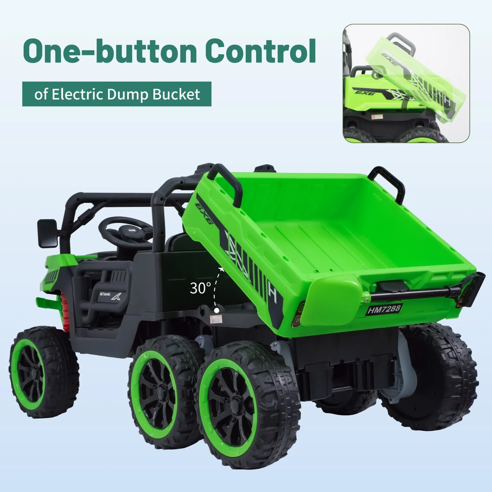 24V Electric 2-Seater Kids Ride-On Dump Truck with Remote Control and MP3 Player - Image 5