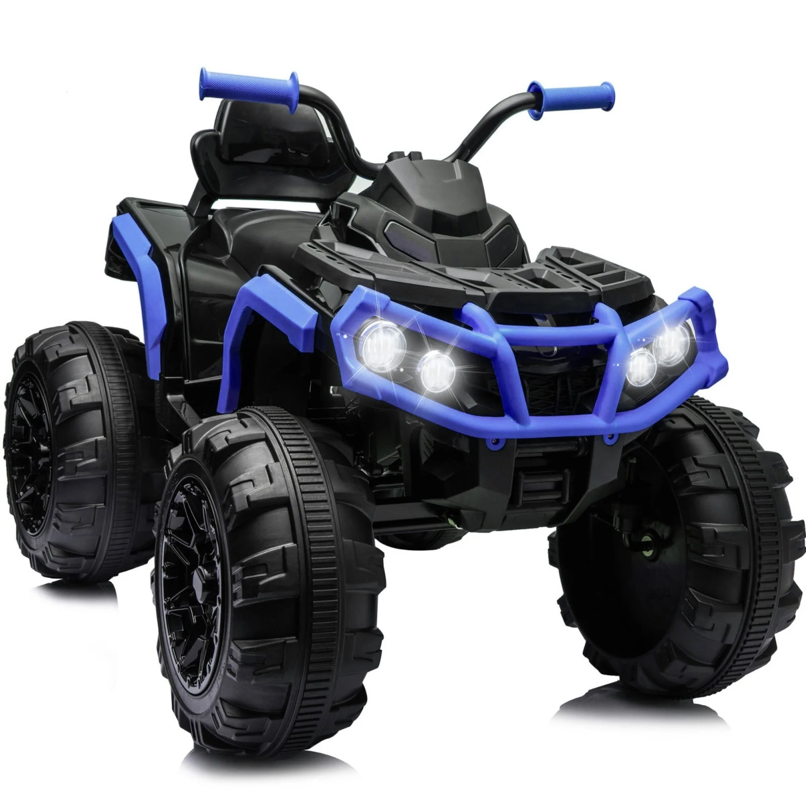 24V Kids Ride-On 4 Wheeler Quad Car with LED Lights, Adjustable 4-6 mph Speed