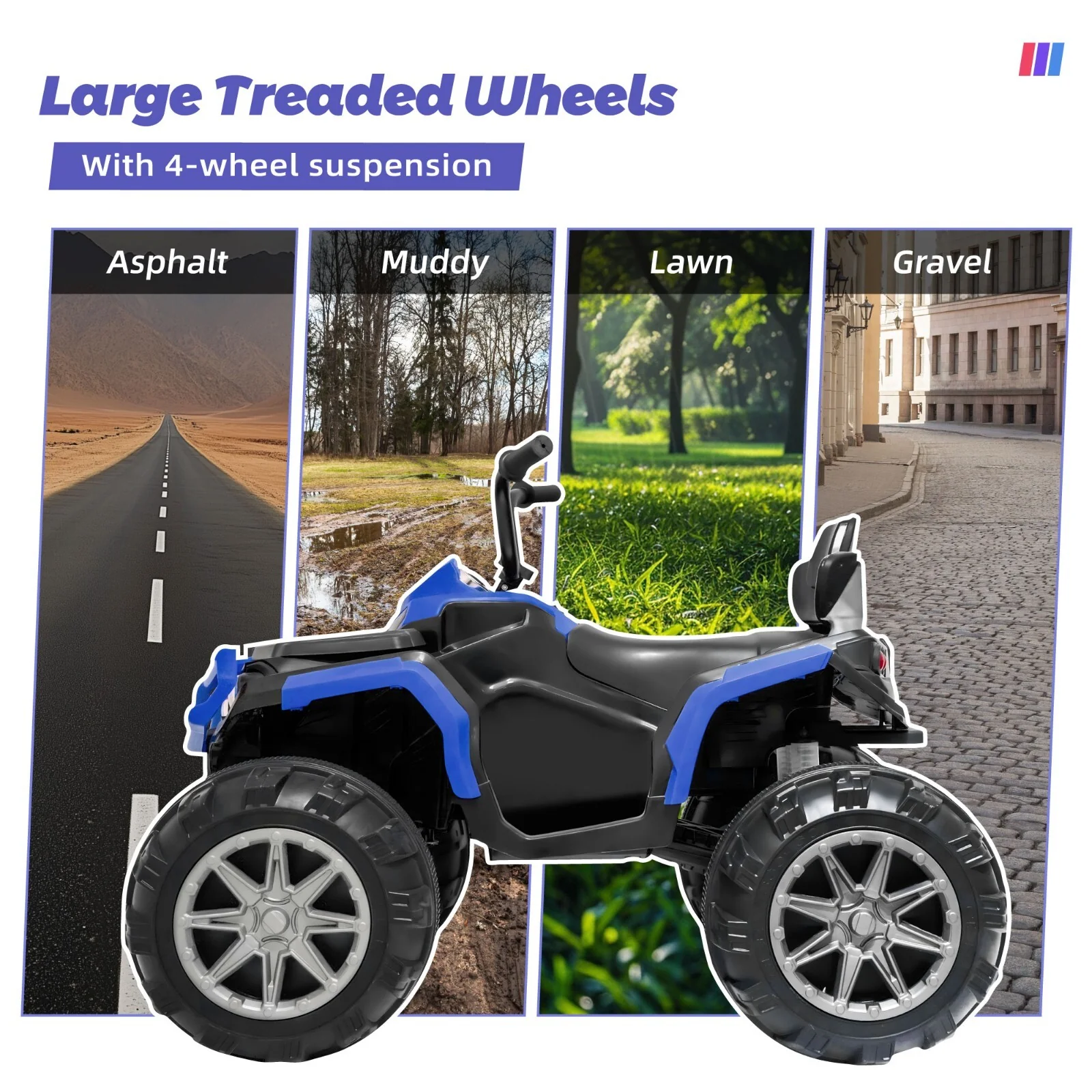 24V Kids Ride-On 4 Wheeler Quad Car with LED Lights, Adjustable 4-6 mph Speed - Image 4
