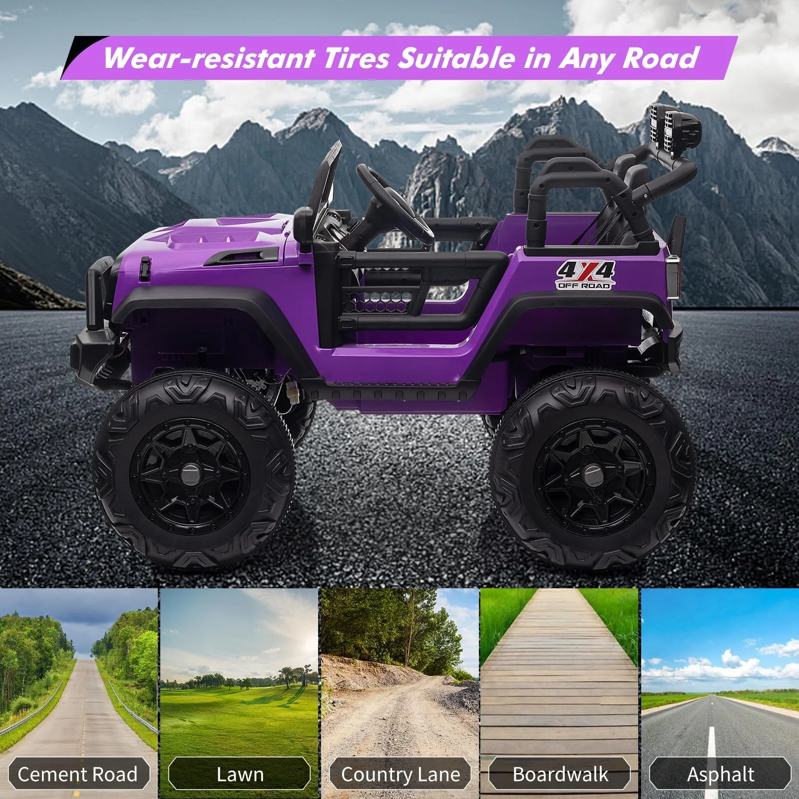 24V Electric 2-Seater Kids Ride-On Truck with 4 Motors and Remote Control Battery - Image 6
