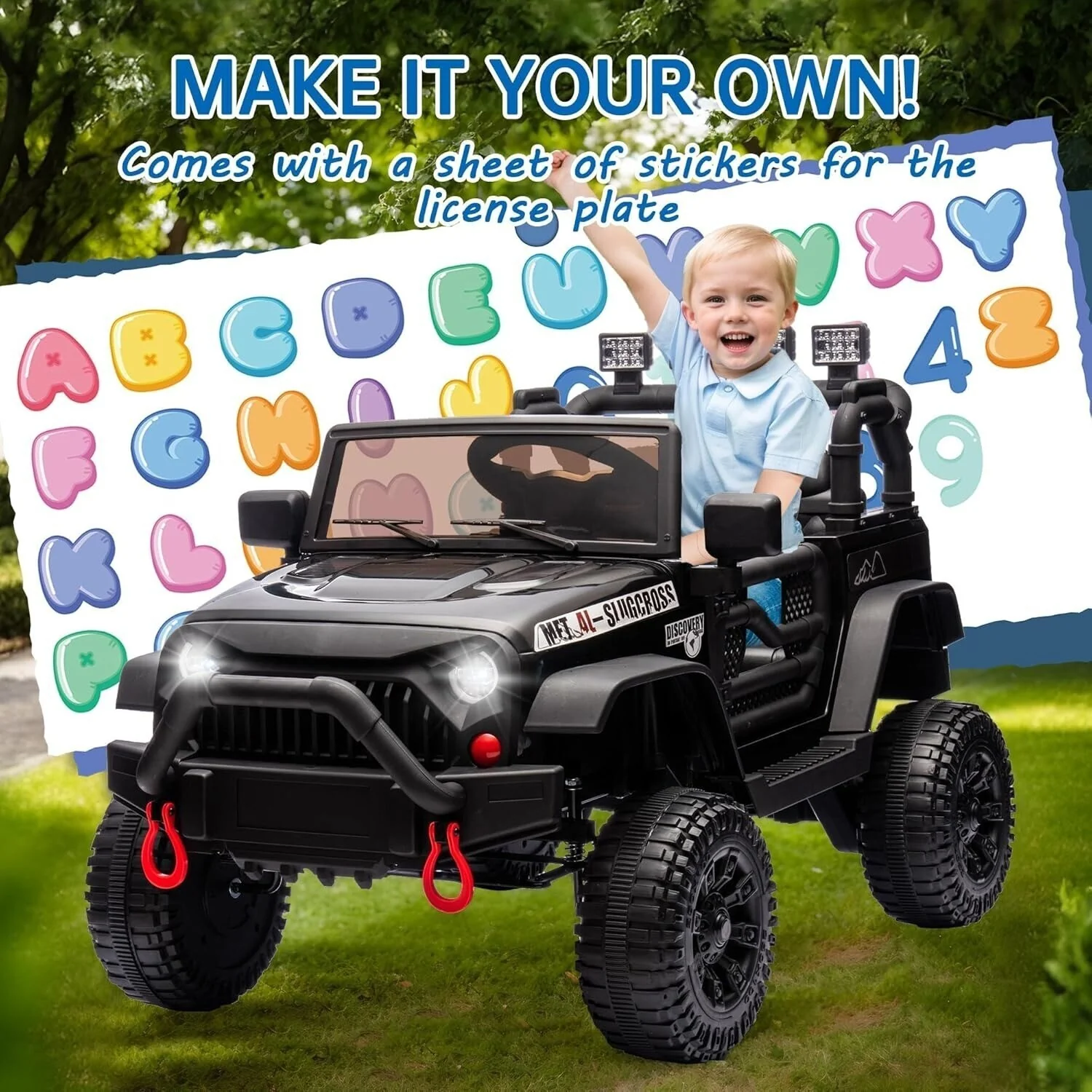 24V 400W Electric Kids Ride-On Jeep Truck with Bluetooth Music and Remote Control - Image 10