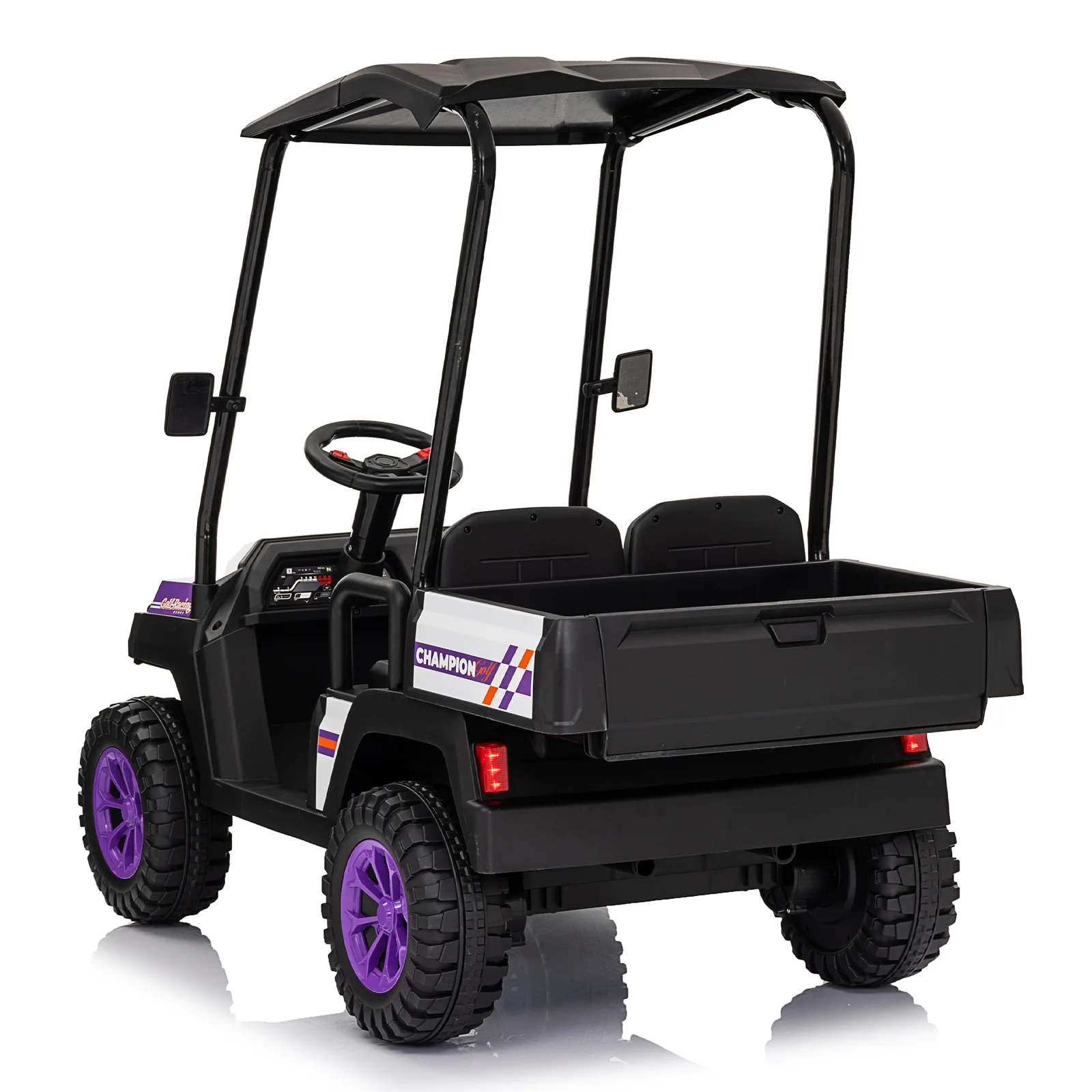 24V Kids 4WD Ride-On Truck 2-Seater Golf Cart with Sun Shade, Storage Trunk, and Remote Control - Image 18