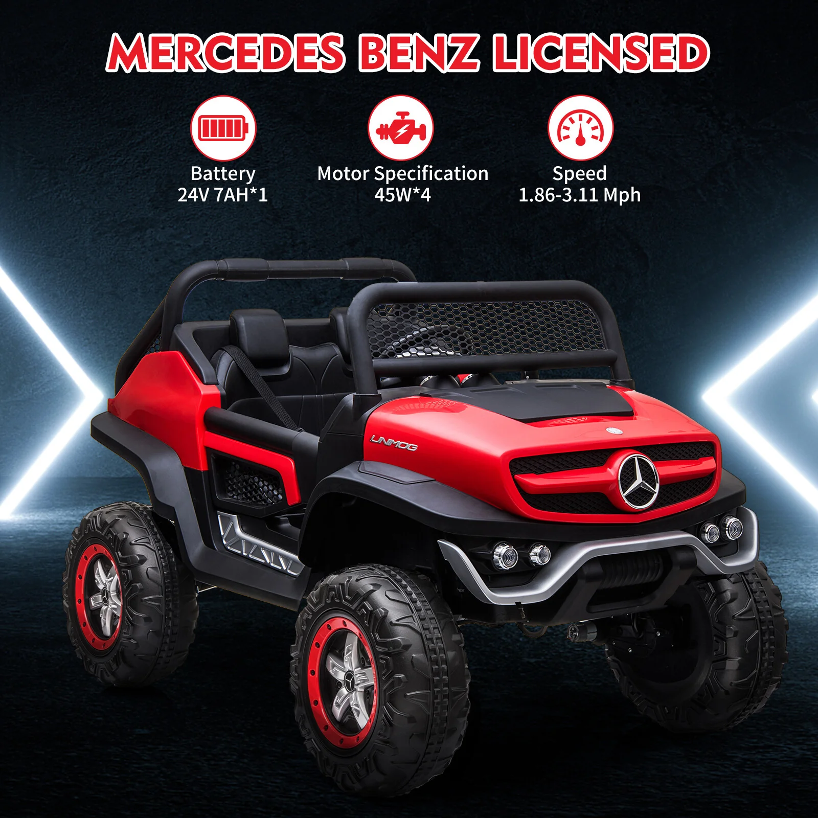 24V Kids 2-Seater Electric Ride-On Truck Car Toy with Remote Control - Image 16
