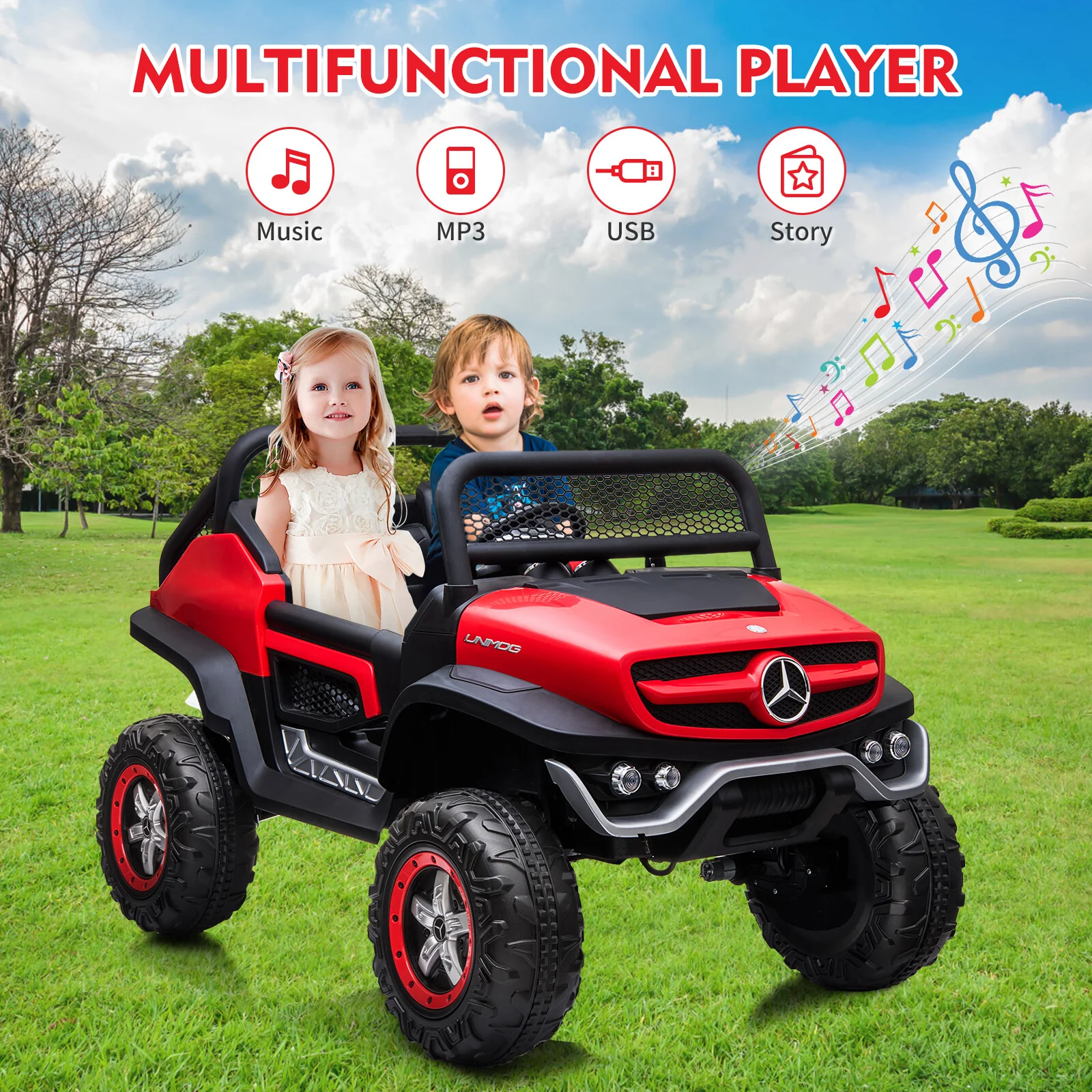 24V Kids 2-Seater Electric Ride-On Truck Car Toy with Remote Control - Image 19