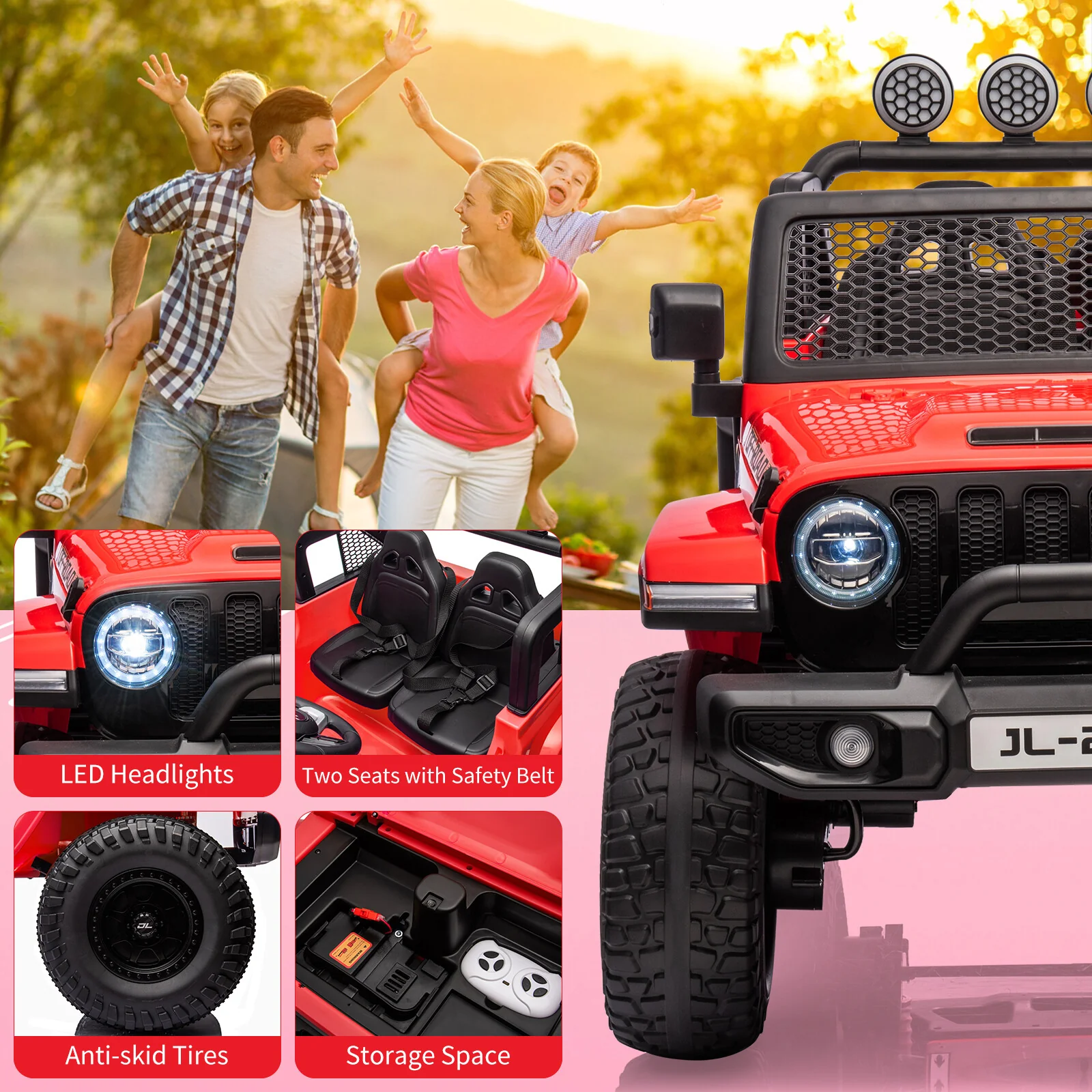 24V Battery-Powered Kids Electric Ride-On Jeep Truck Car with 4 Wheels - Image 5