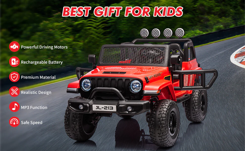 24V Battery-Powered Kids Electric Ride-On Jeep Truck Car with 4 Wheels - Image 8
