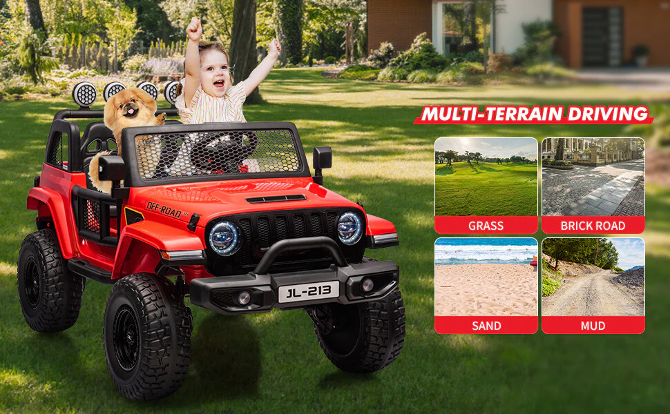 24V Battery-Powered Kids Electric Ride-On Jeep Truck Car with 4 Wheels - Image 9