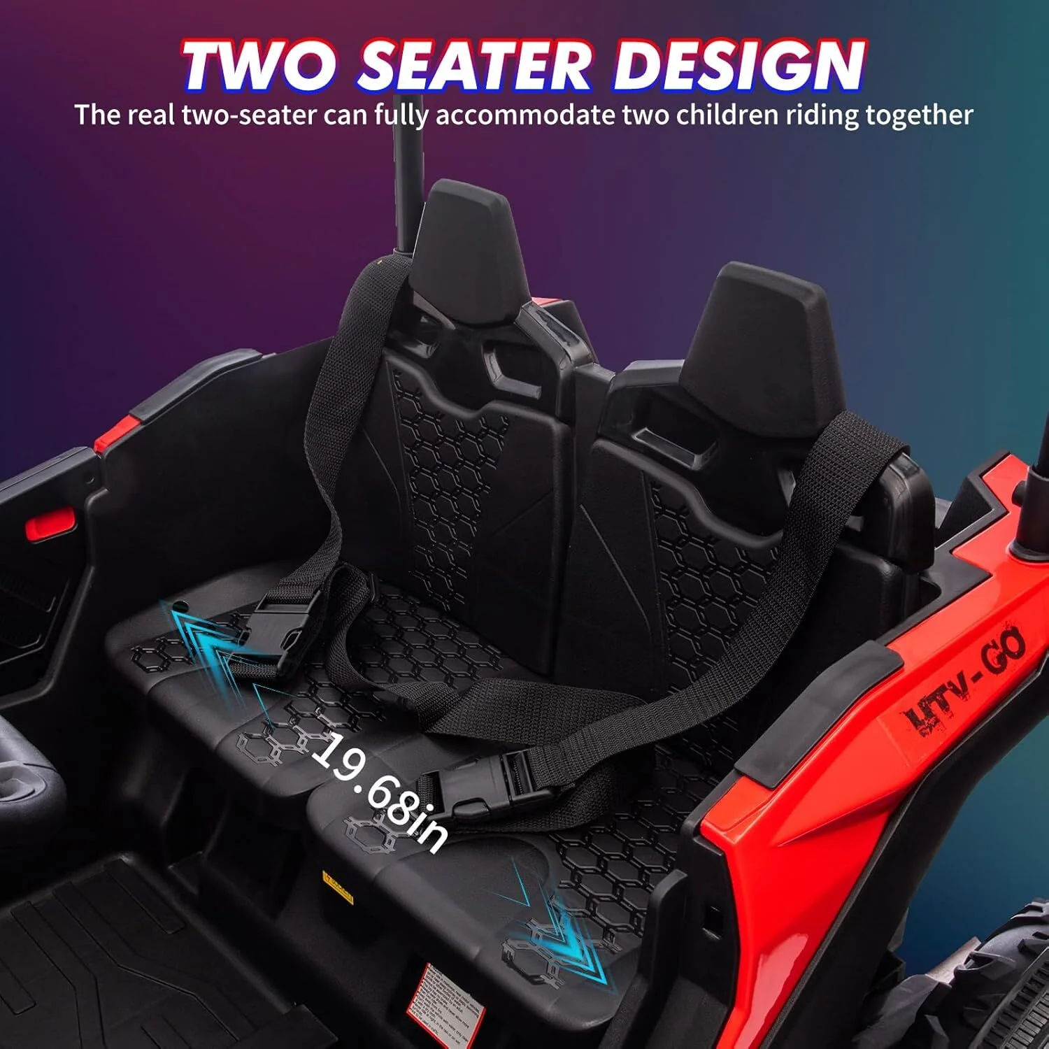 24V Kids 2-Seater 4WD Electric Ride-On UTV Truck with Sun Shade and Remote Control - Image 10