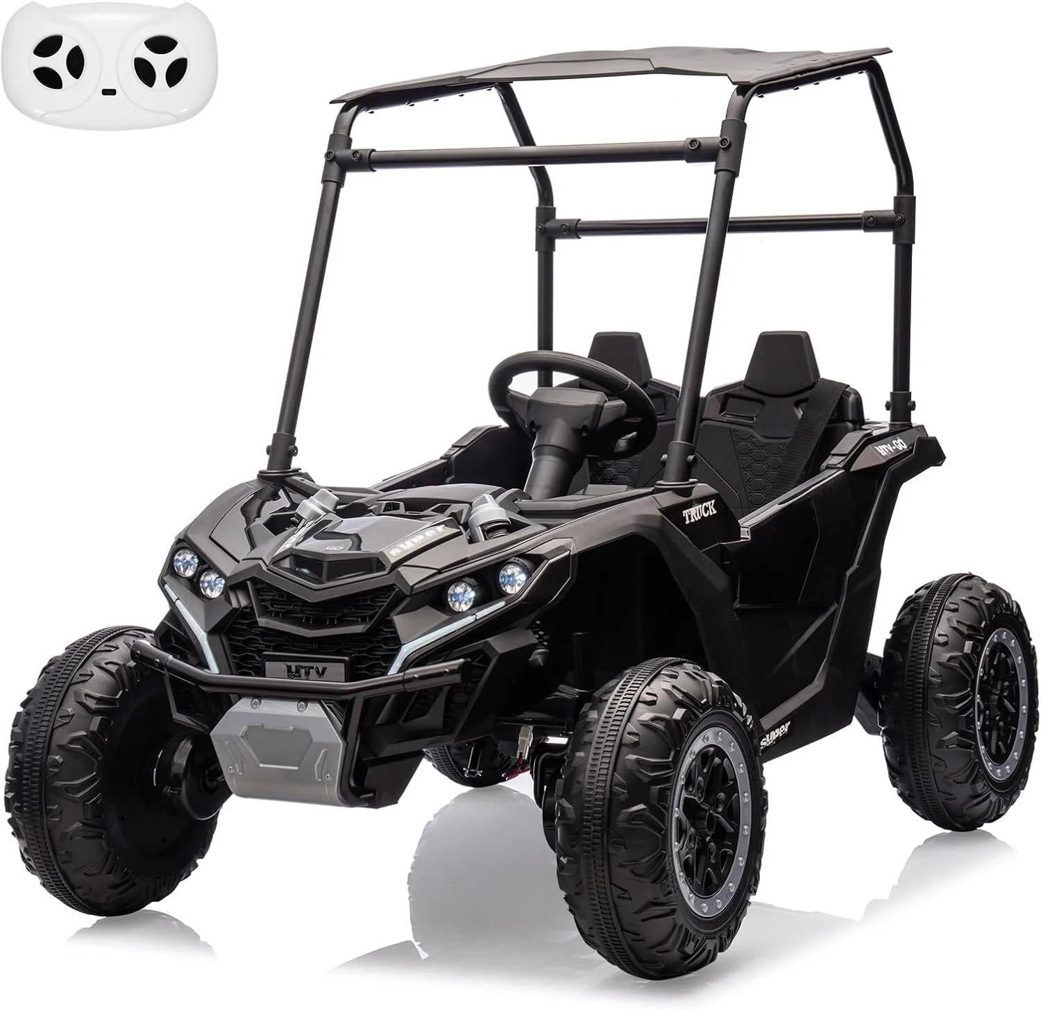 24V Kids 2-Seater 4WD Electric Ride-On UTV Truck with Sun Shade and Remote Control - Image 23