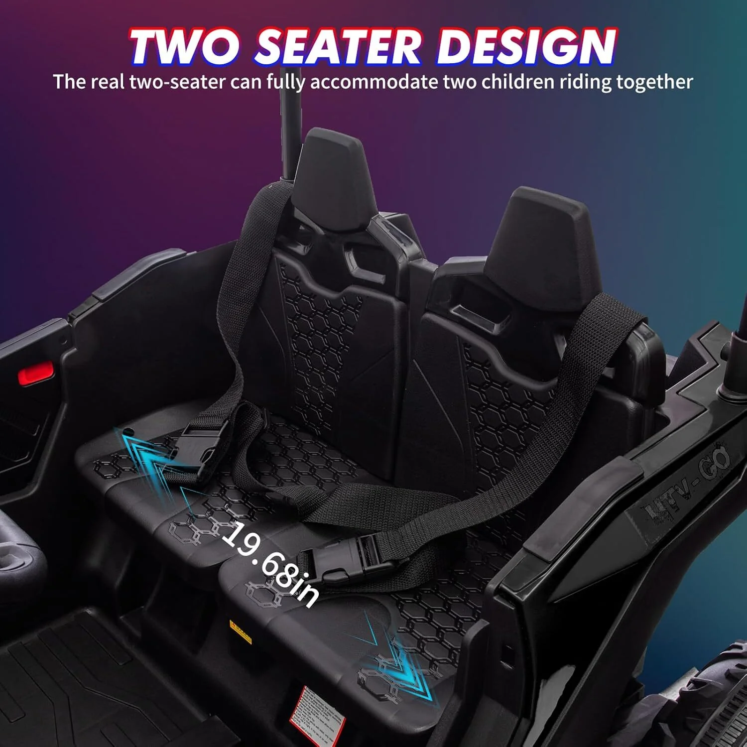 24V Kids 2-Seater 4WD Electric Ride-On UTV Truck with Sun Shade and Remote Control - Image 3