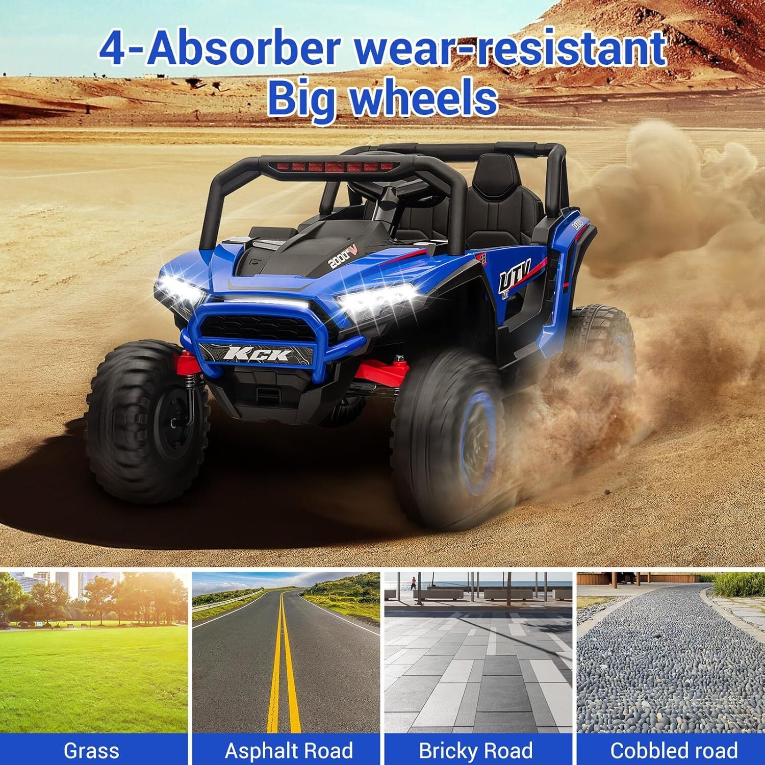 24V Kids 2-Seater Electric Ride-On UTV Truck with Remote Control - Image 10