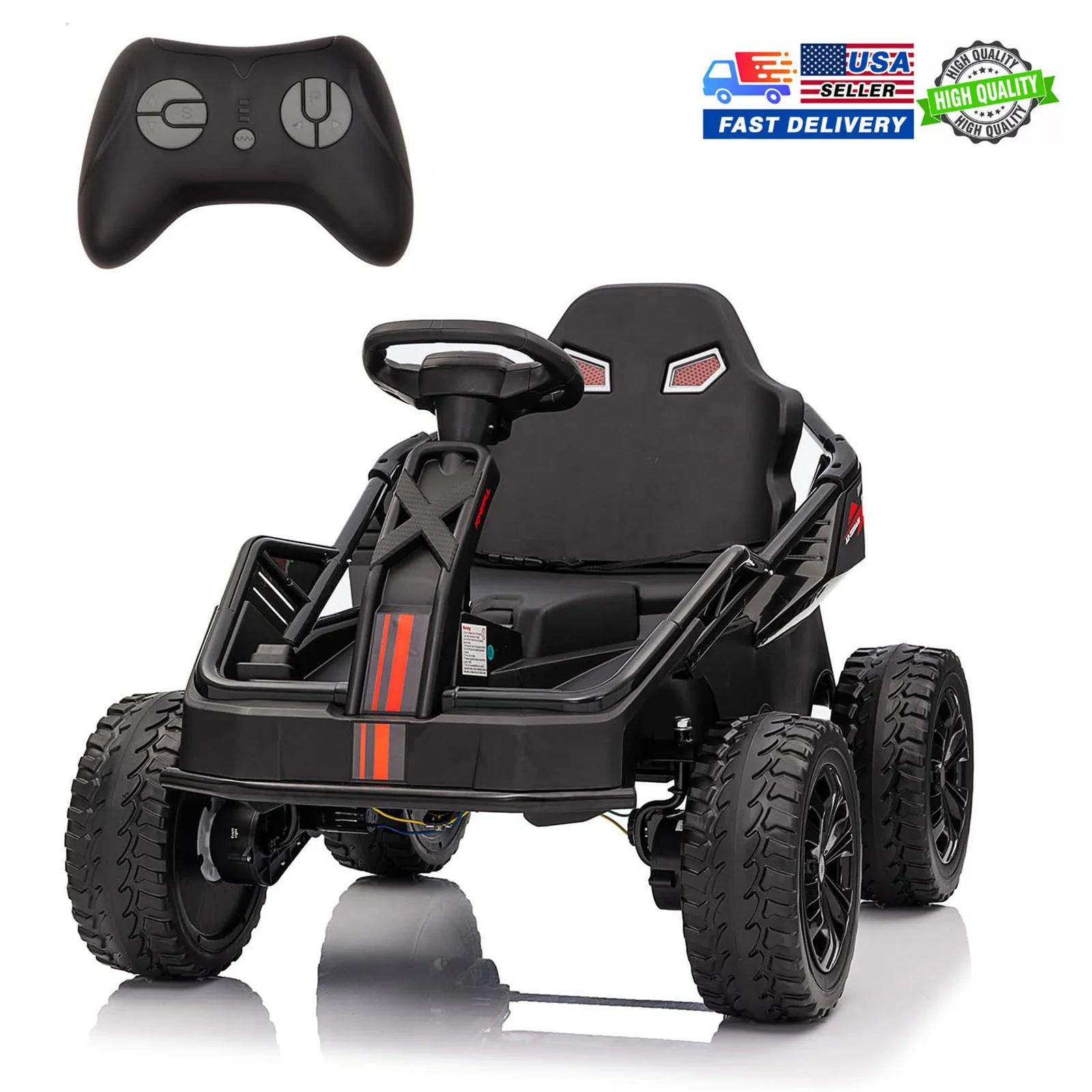 24V Battery-Powered Kids Ride-On UTV Truck Toy with 800W Motors and Remote Control, Black