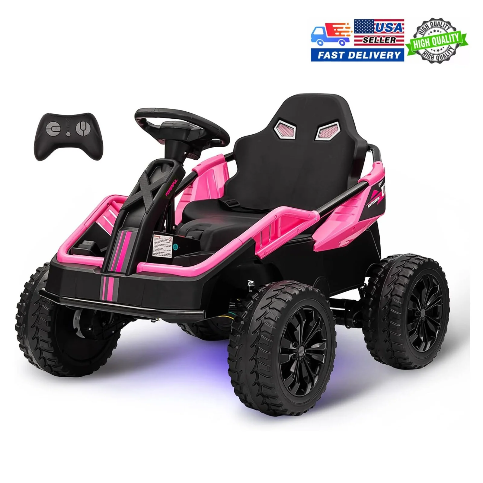 24V Battery-Powered Kids Ride-On UTV Truck Toy with 800W Motors and Remote Control Pink - Image 8