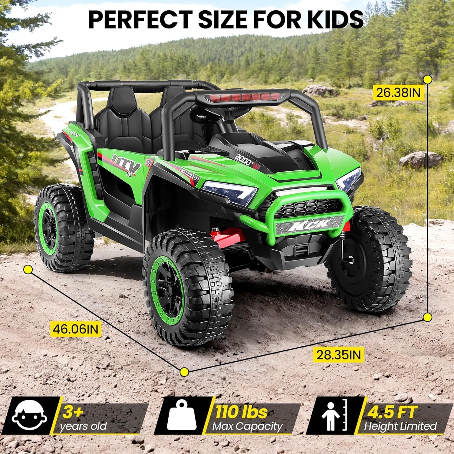 24V Electric Kids Ride-On UTV Car 4-Wheeler Off-Road with Remote Control - Image 4
