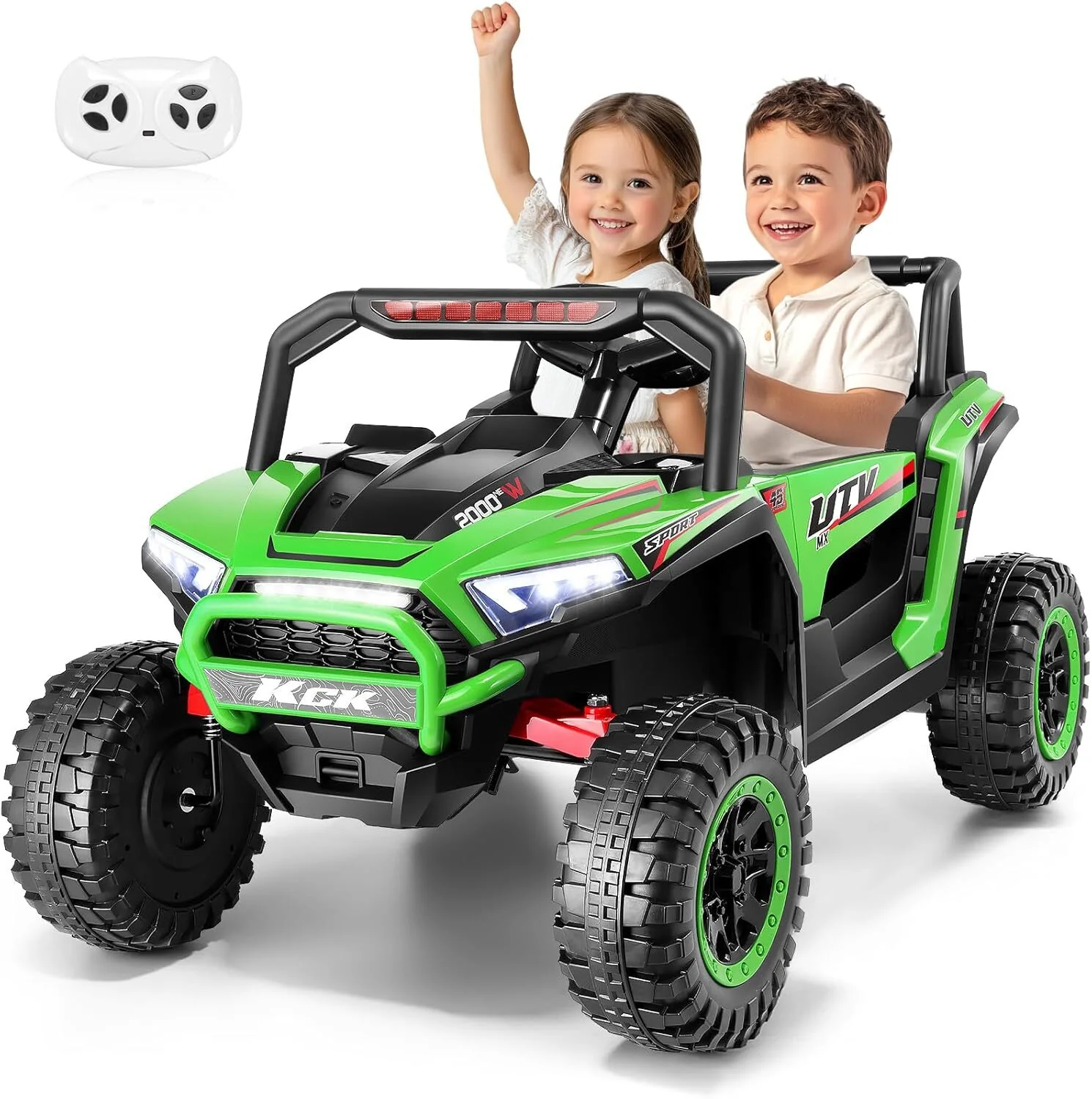 24V Electric Kids Ride-On UTV Car Battery Powered 4WD/2WD Switch 2-Seater with Music - Image 11