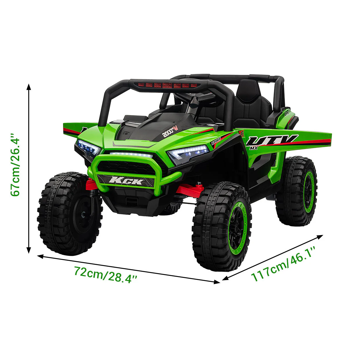 24V Electric Kids Ride-On UTV Car Battery Powered 4WD/2WD Switch 2-Seater with Music - Image 19