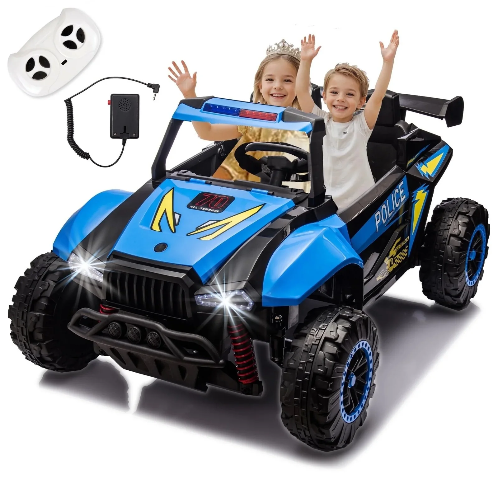 24V Kids Electric Ride-On 4-Wheeler Off-Road UTV Toy with Remote Control Blue - Image 25