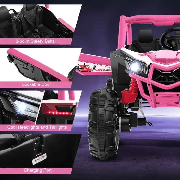 24V Kids 2-Seater Ride-On UTV Toy with 2.4G Remote Control for Ages 3 and Up - Image 5
