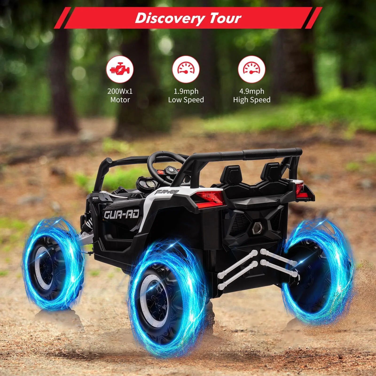 24V Battery-Powered Kids UTV Ride-On Car with Remote Control 4-Wheeler Off-Road Toy - Image 3
