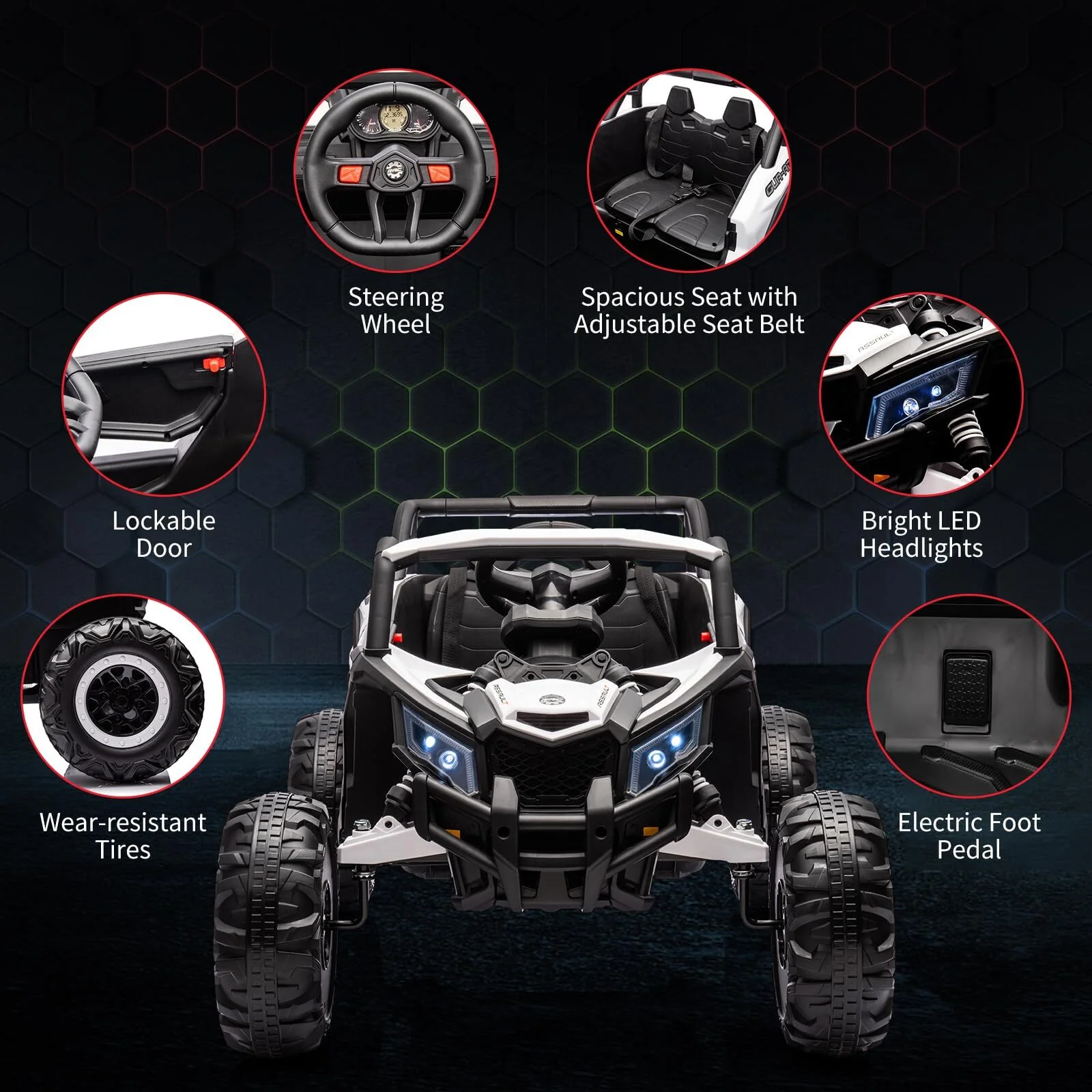 24V Battery-Powered Kids UTV Ride-On Car with Remote Control 4-Wheeler Off-Road Toy - Image 4