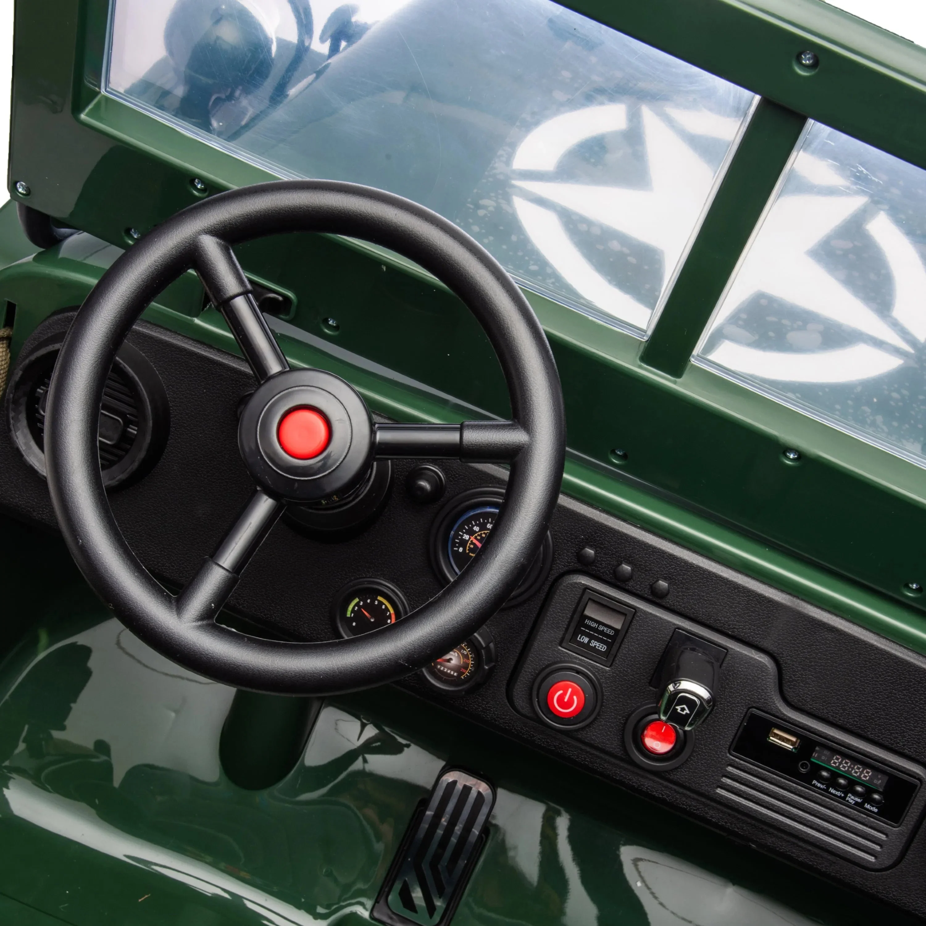 24V Magic Cars Military Willy Jeep 3 Seater Electric Ride on - Image 12