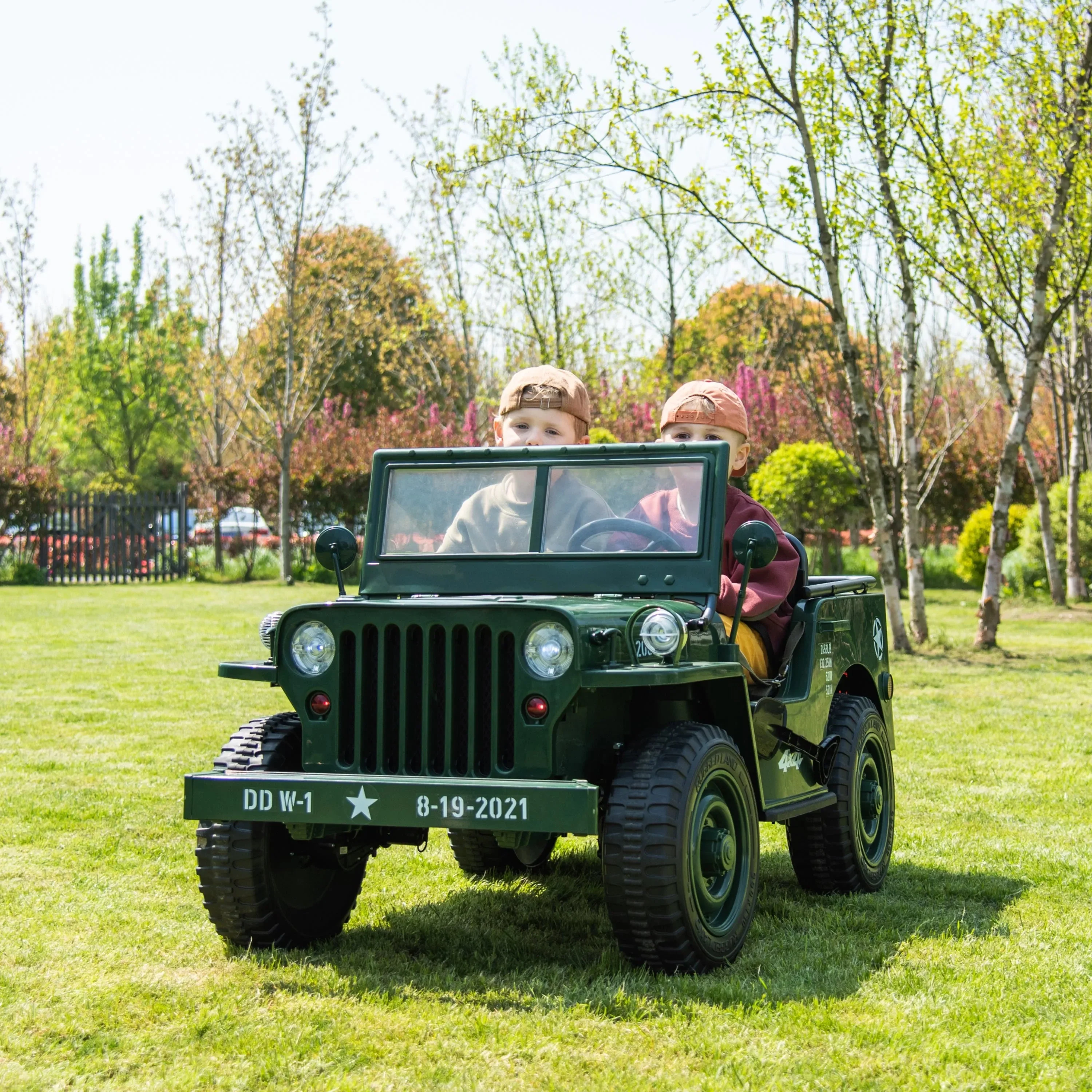 24V Magic Cars Military Willy Jeep 3 Seater Electric Ride on - Image 6